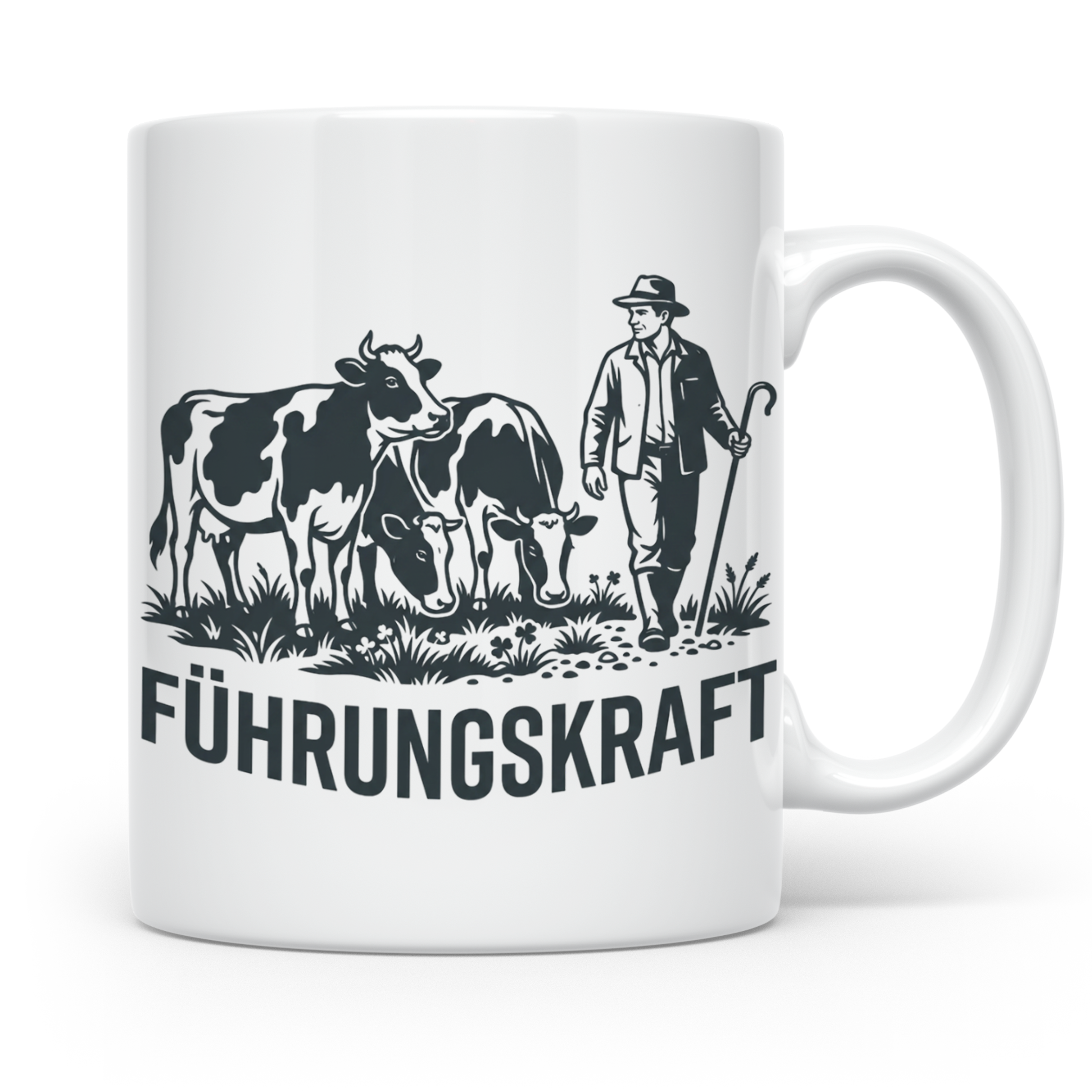 Führungskraft Tasse für Landwirt & Bauer mit Kühen, Lustiges – Weiß [farbe:weiß]