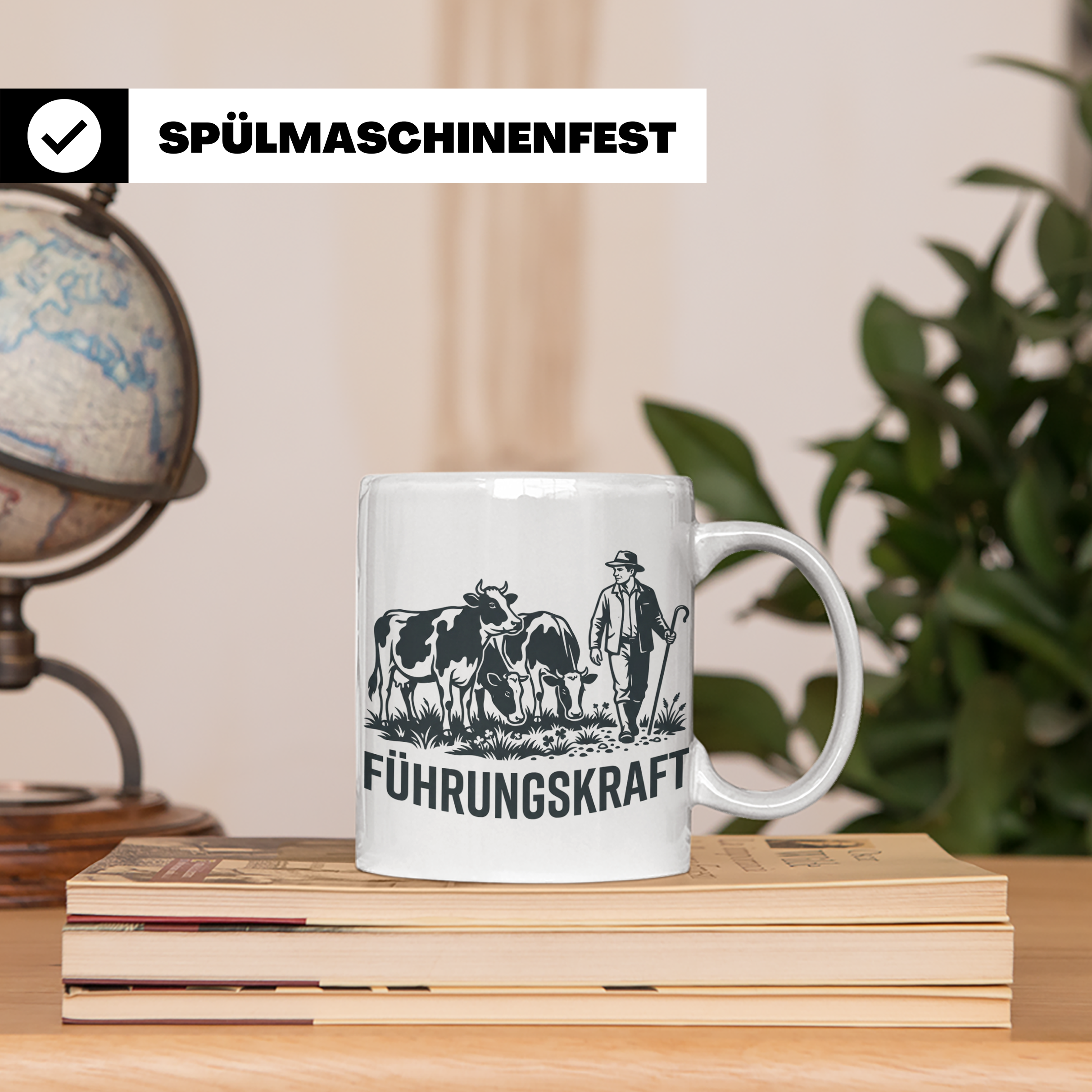 Führungskraft Tasse für Landwirt & Bauer mit Kühen, Lustiges – Weiß [farbe:weiß]