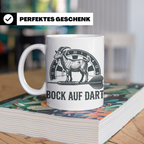 Dart Tasse Bock auf Dart lustig Ziegenbock Motiv Dartscheibe – Weiß [farbe:weiß]