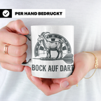 Dart Tasse Bock auf Dart lustig Ziegenbock Motiv Dartscheibe – Weiß [farbe:weiß]