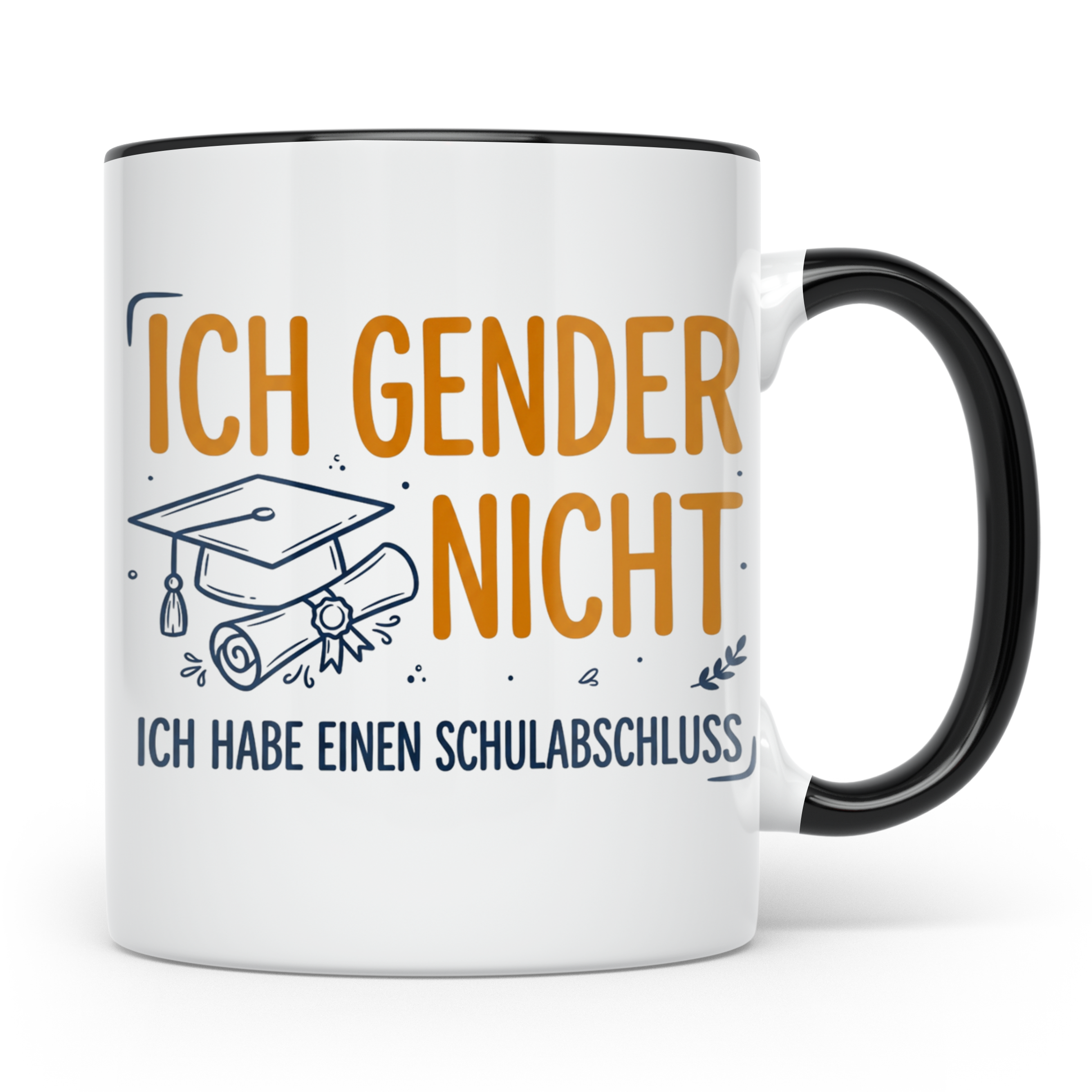 Anti Gender Tasse mit Spruch Ich gender nicht ich habe einen – Schwarz [farbe:schwarz]