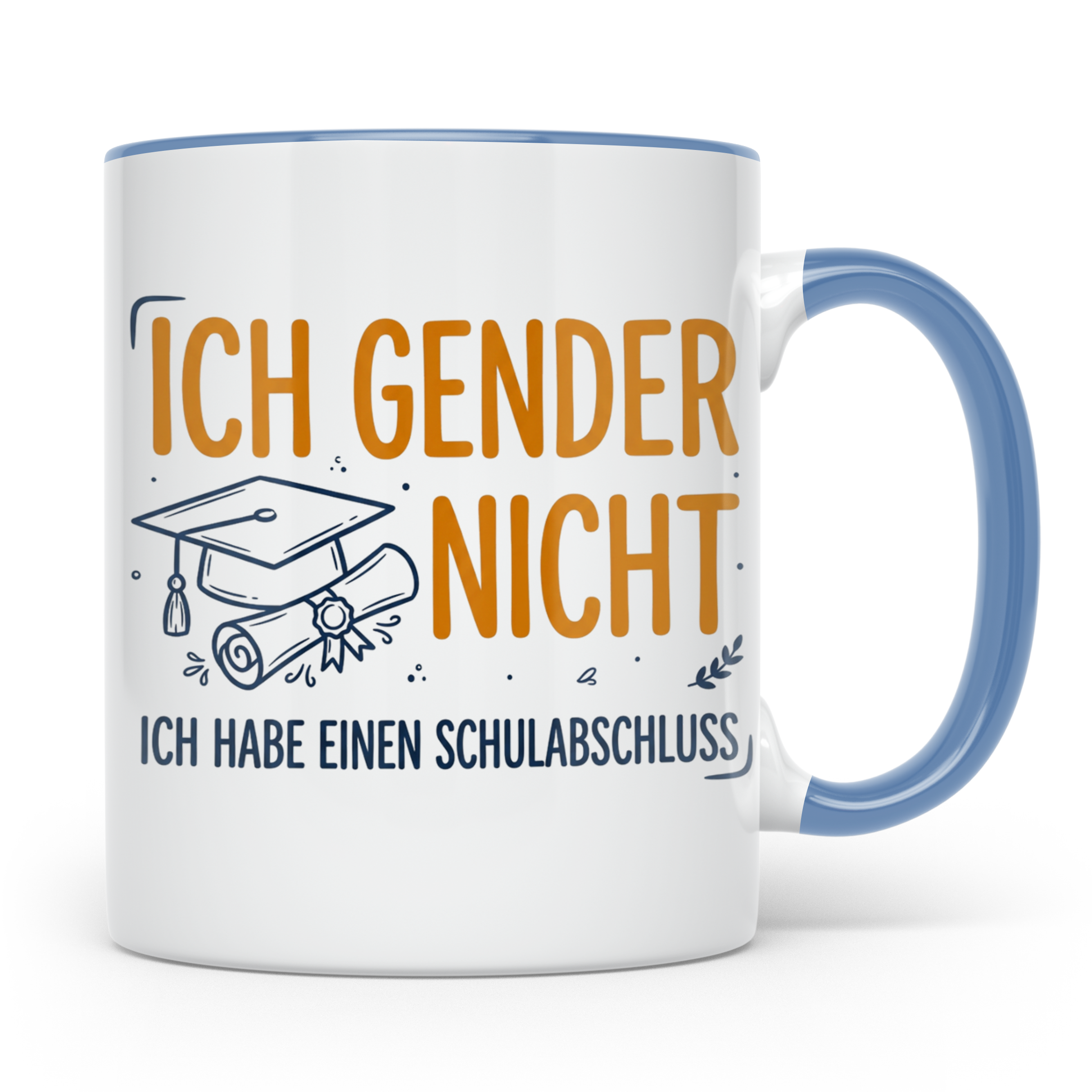 Anti Gender Tasse mit Spruch Ich gender nicht ich habe einen – Blau [farbe:blau]