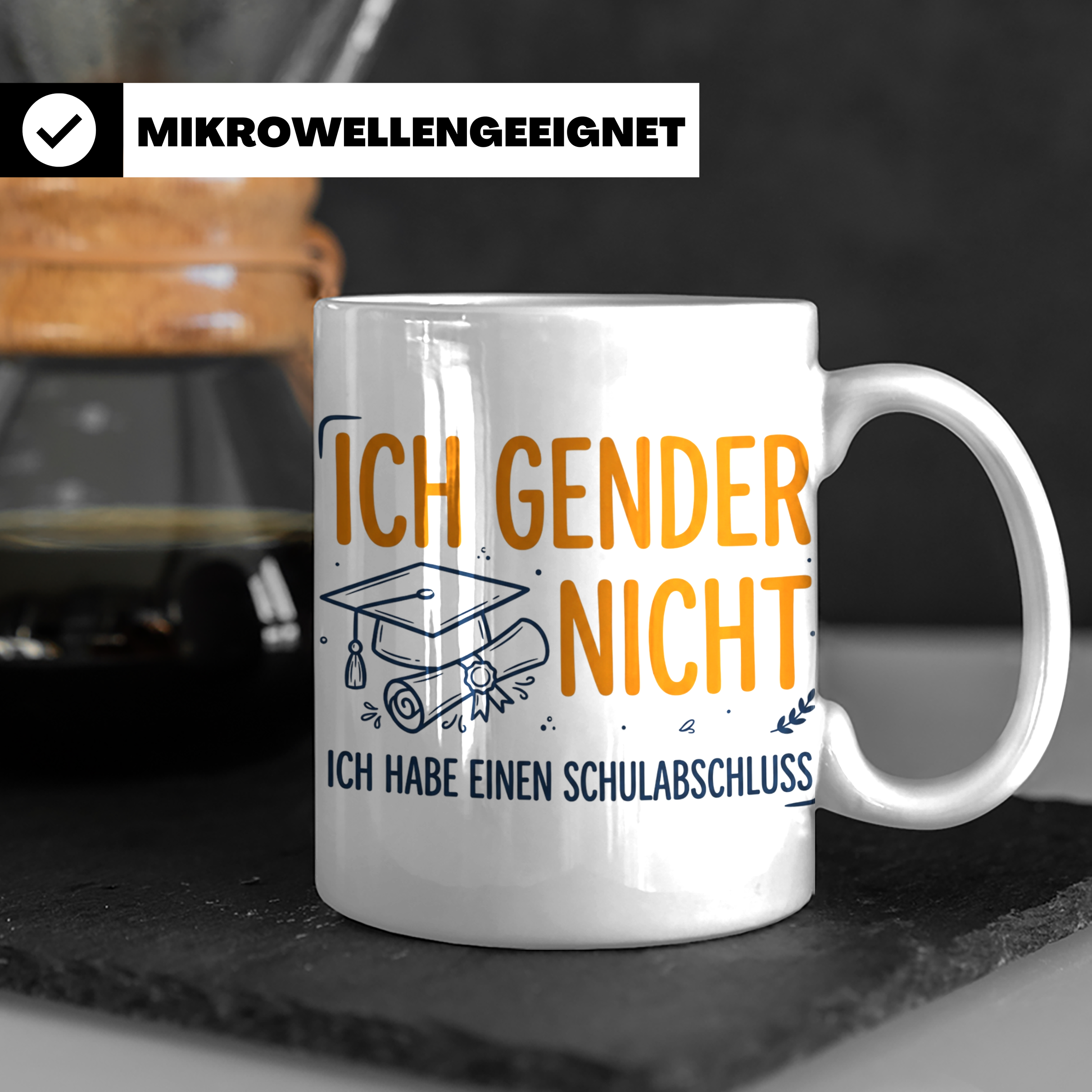 Anti Gender Tasse mit Spruch Ich gender nicht ich habe einen – Weiß [farbe:weiß]