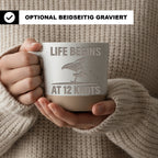 Tasse Life Begins At 12 Knots Geschenk Surfer Becher Kaffeetasse Wing  – Bild 2