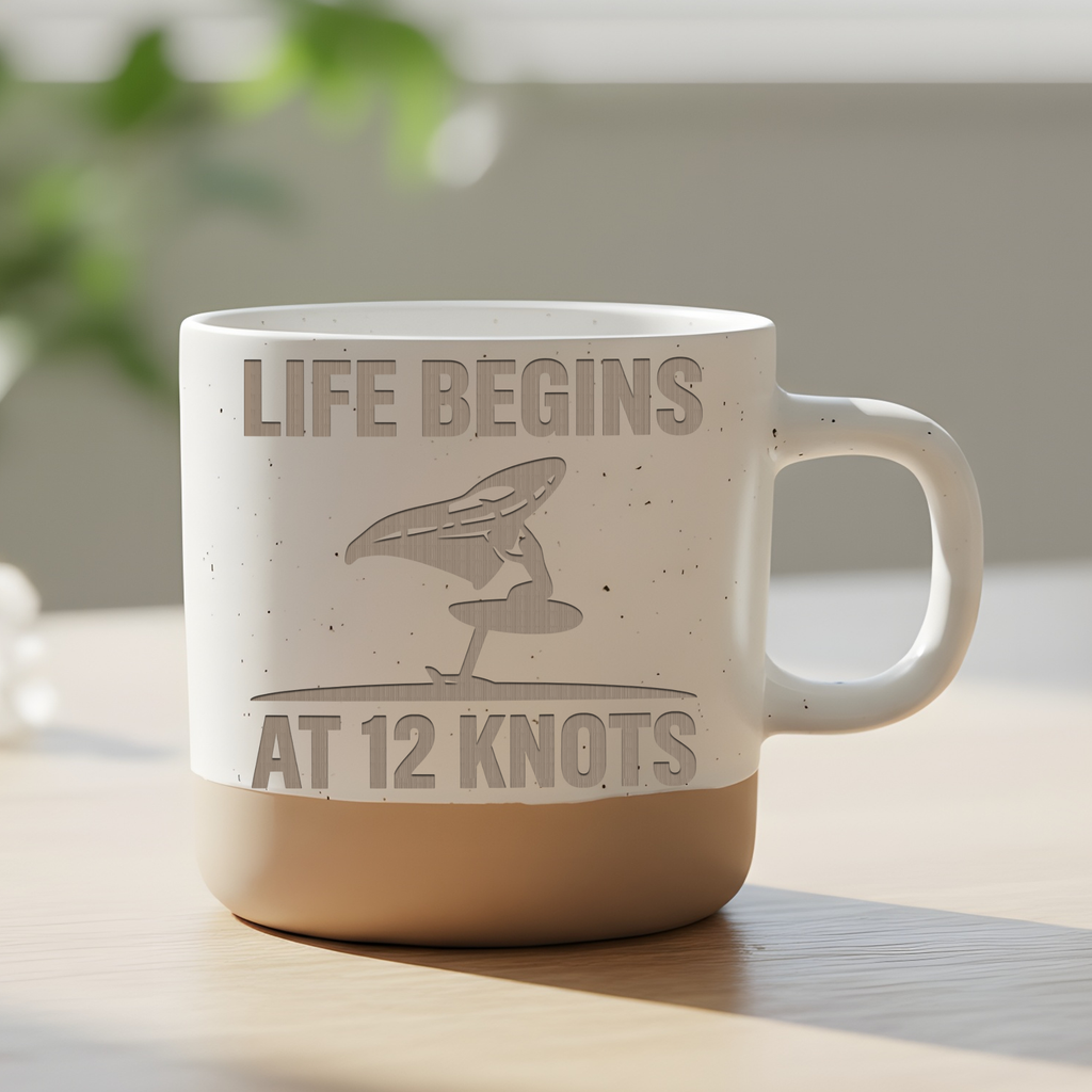 Tasse Life Begins At 12 Knots Geschenk Surfer Becher Kaffeetasse Wing  – Bild 6