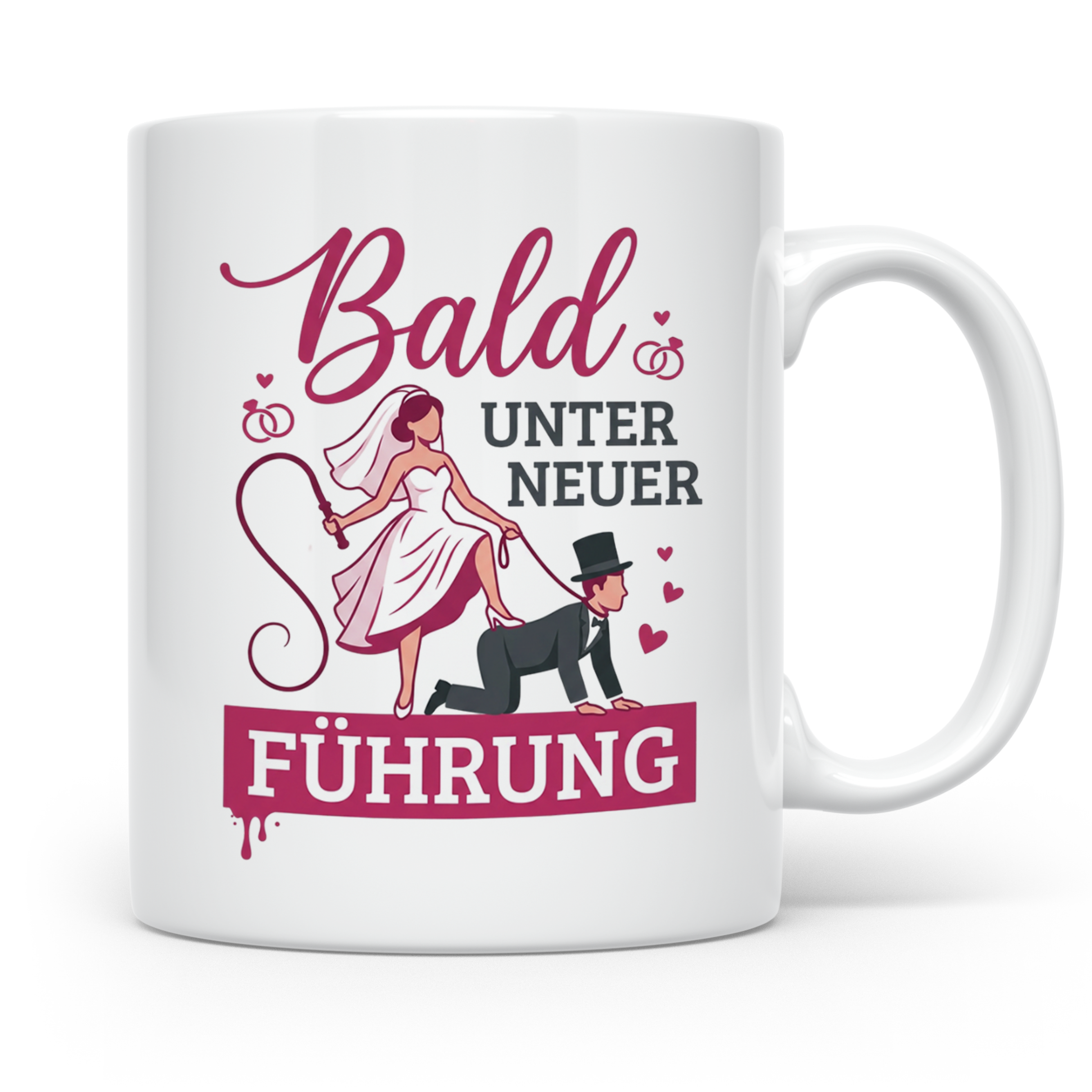 JGA Tasse Bald unter neuer Führung, lustiges Geschenk zur Ho – Weiß [farbe:weiß]