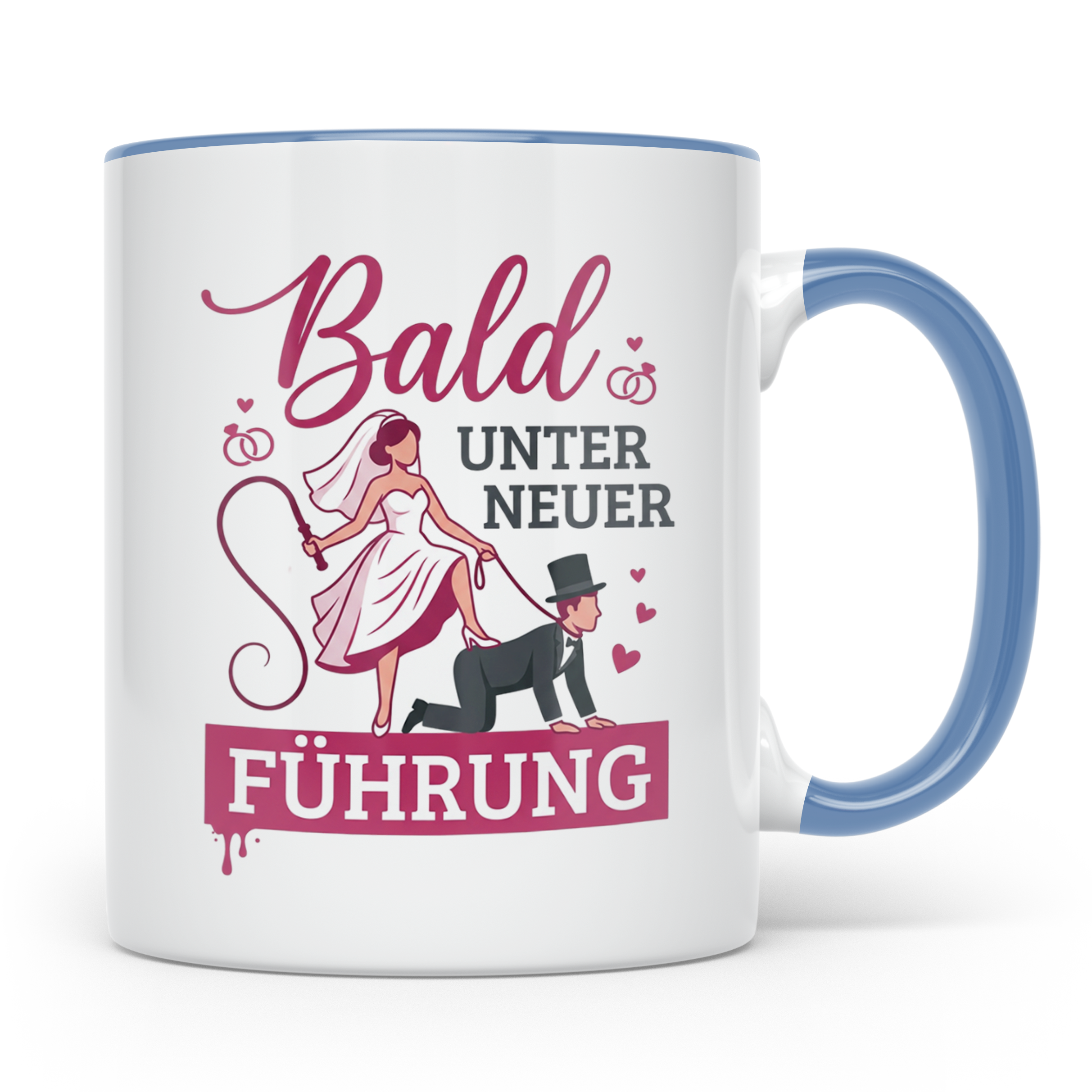 JGA Tasse Bald unter neuer Führung, lustiges Geschenk zur Ho – Blau [farbe:blau]