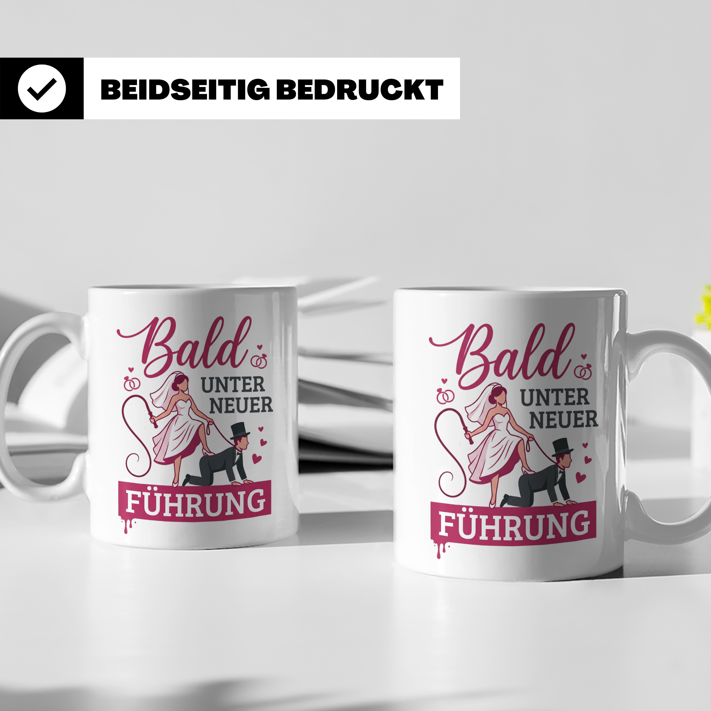 JGA Tasse Bald unter neuer Führung, lustiges Geschenk zur Ho – Weiß [farbe:weiß]