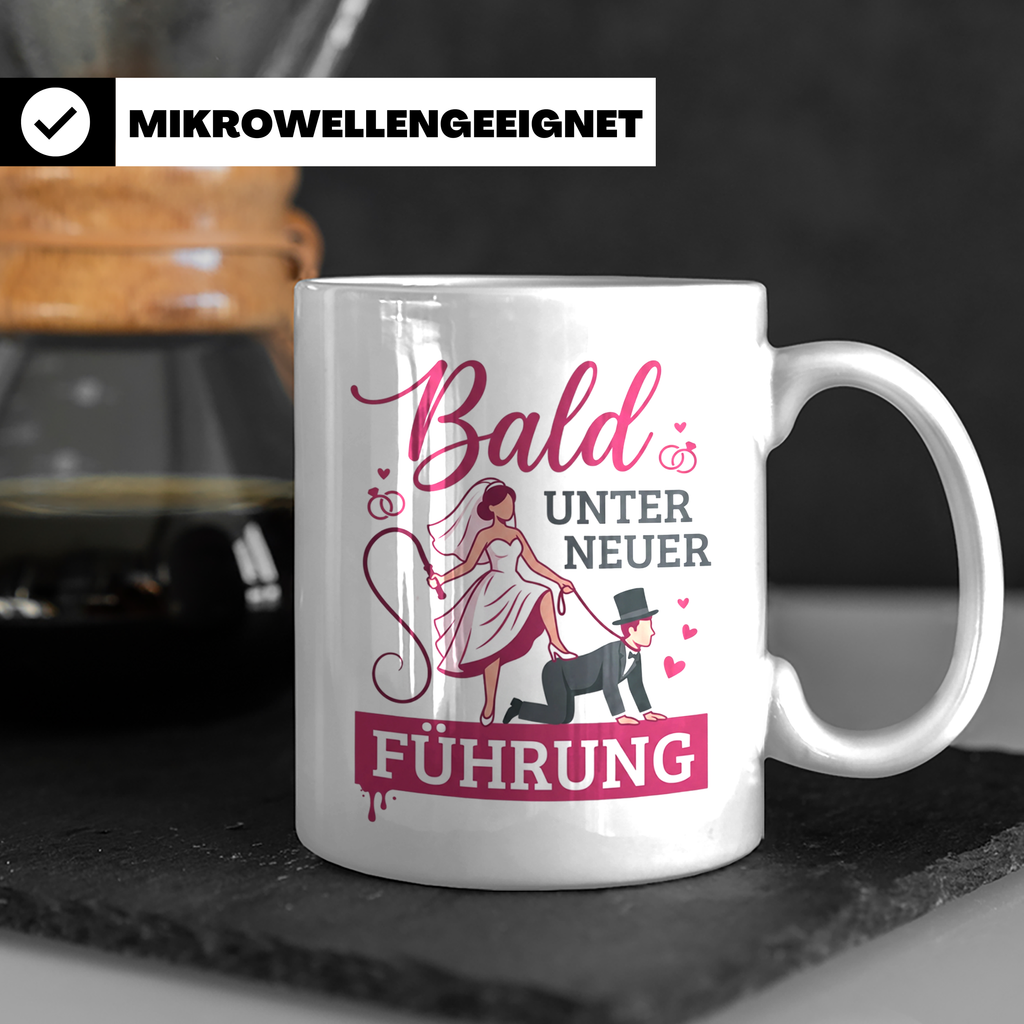 JGA Tasse Bald unter neuer Führung, lustiges Geschenk zur Ho – Weiß [farbe:weiß]