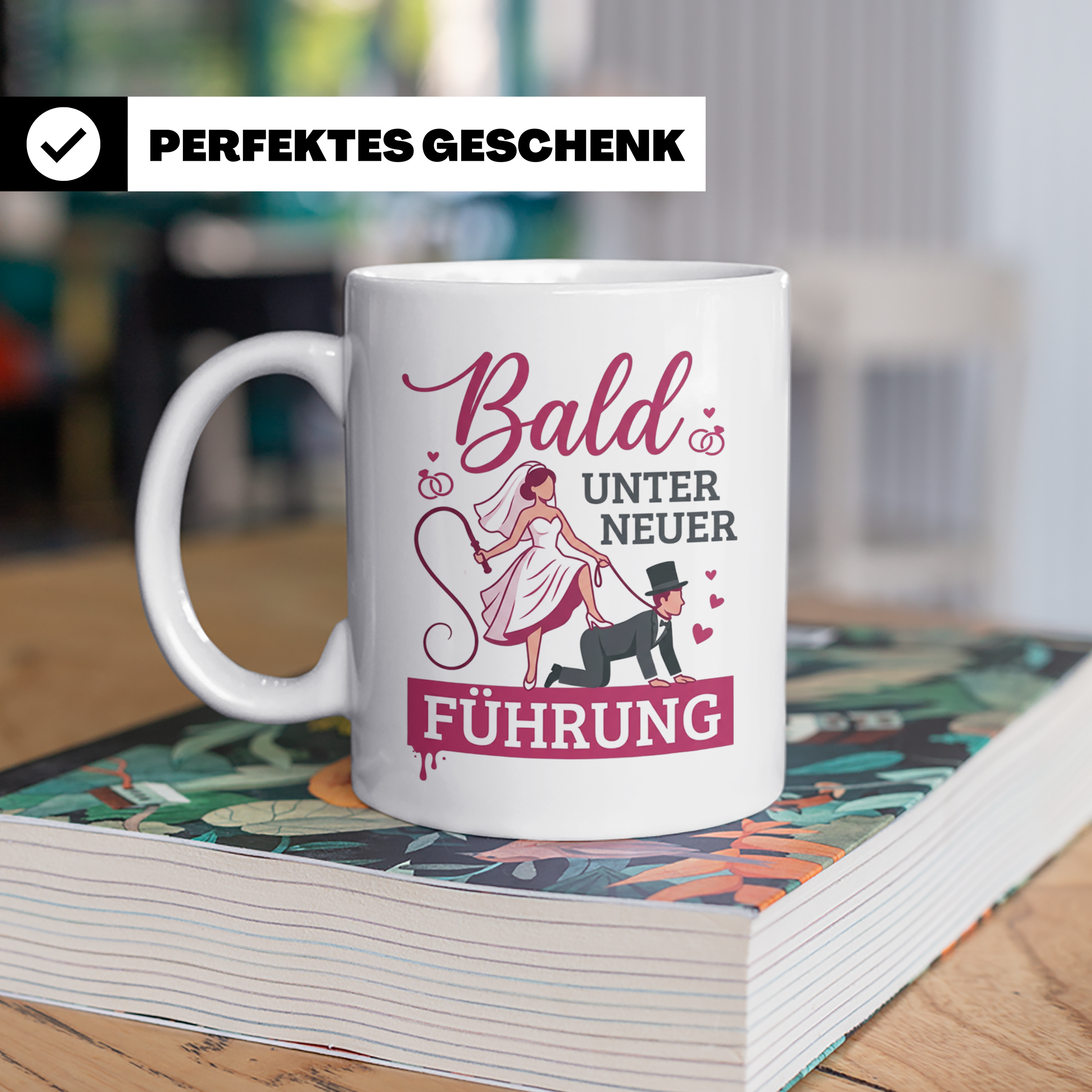 JGA Tasse Bald unter neuer Führung, lustiges Geschenk zur Ho – Weiß [farbe:weiß]