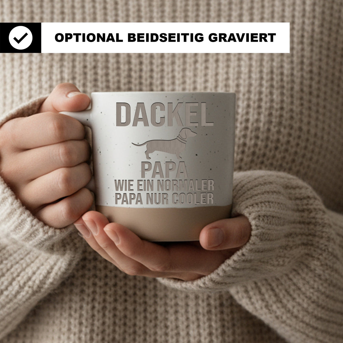 Tasse Dackel Papa wie ein normaler Papa nur cooler Geschenk Hundevater – Bild 2