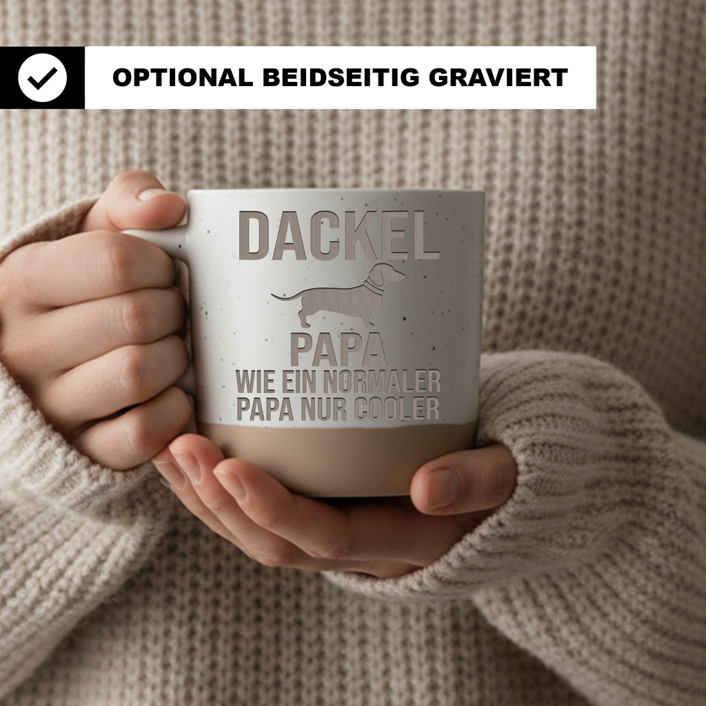 Tasse Dackel Papa wie ein normaler Papa nur cooler Geschenk Hundevater – Bild 2