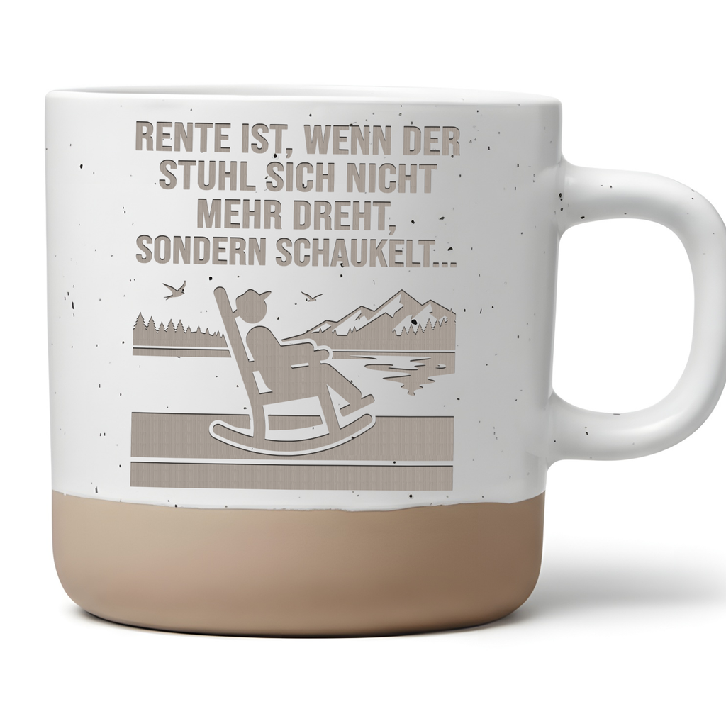 Tasse Rente ist wenn der Stuhl schaukelt Geschenk Rentner Becher Kaffe – Bild 1