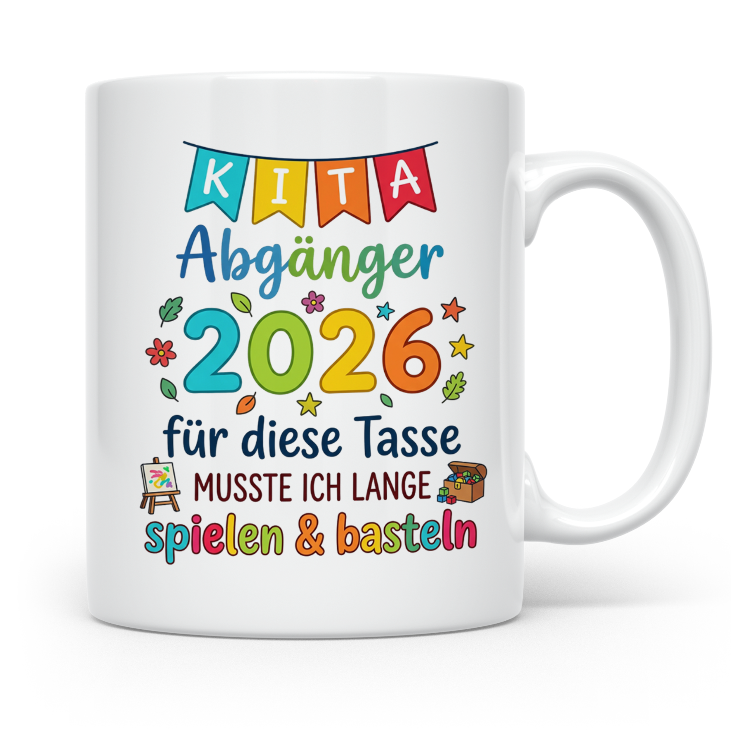 Kita Abgänger 2026 Tasse, Geschenk Abschied Kindergarten, Vo – Weiß [farbe:weiß]