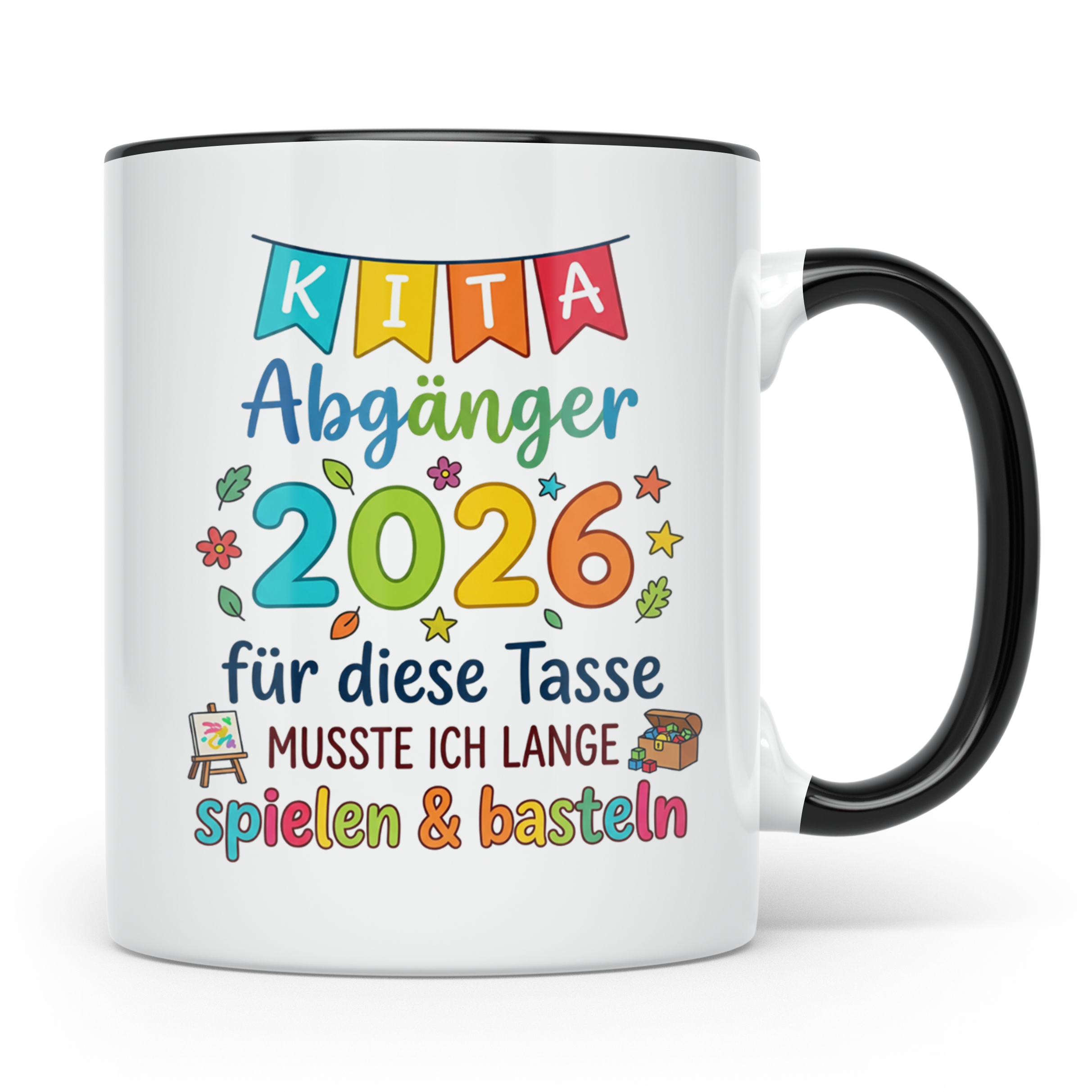 Kita Abgänger 2026 Tasse, Geschenk Abschied Kindergarten, Vo – Schwarz [farbe:schwarz]