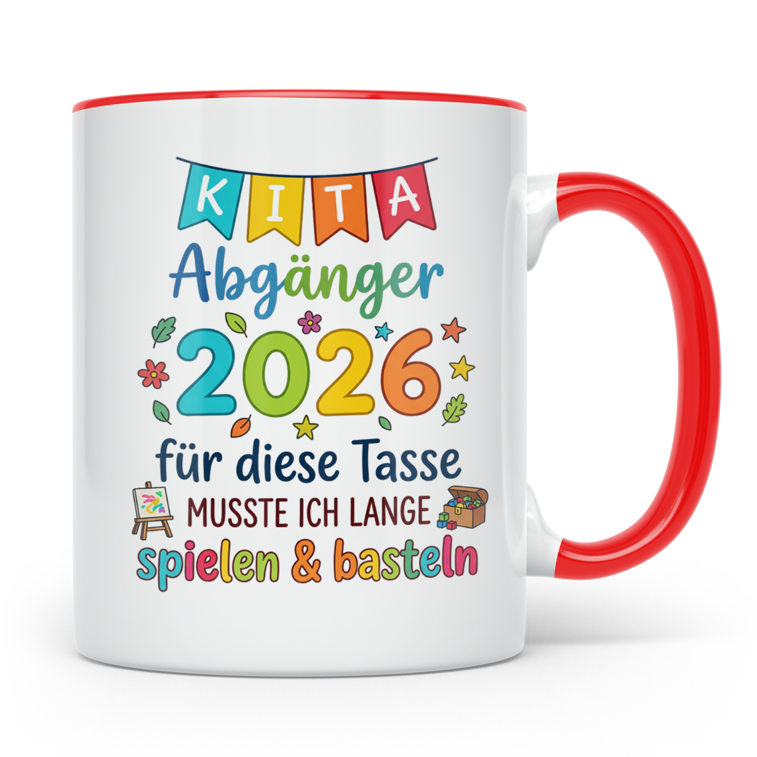 Kita Abgänger 2026 Tasse, Geschenk Abschied Kindergarten, Vo – Rot [farbe:rot]