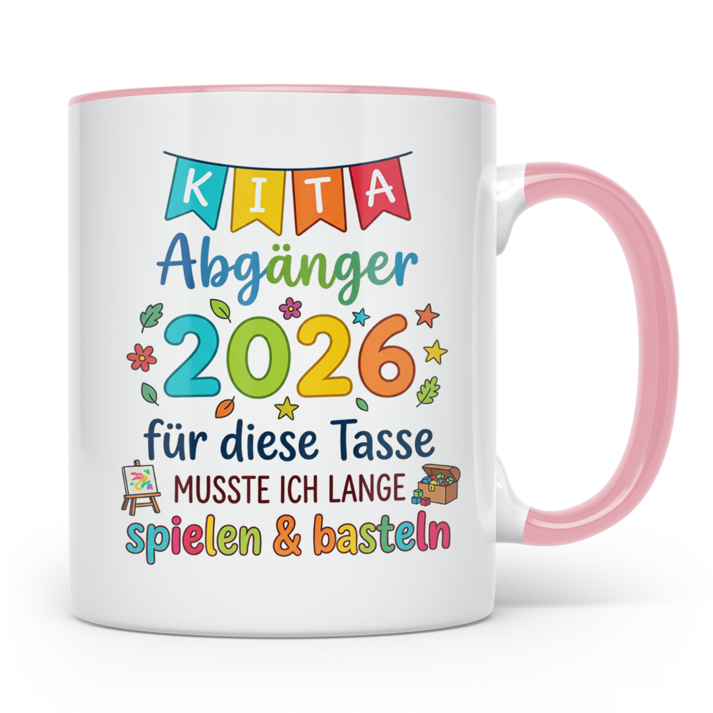 Kita Abgänger 2026 Tasse, Geschenk Abschied Kindergarten, Vo – Rosa [farbe:rosa]