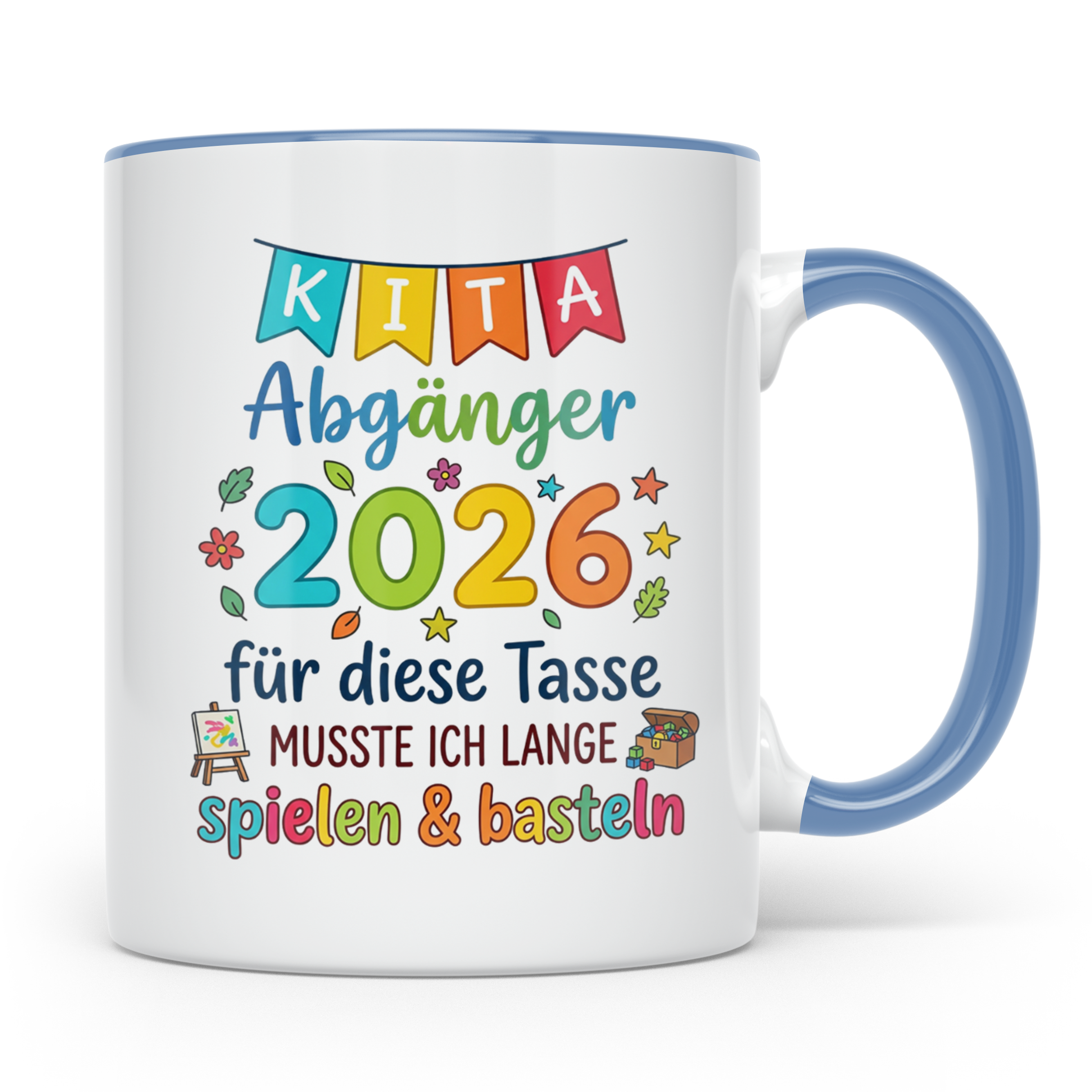 Kita Abgänger 2026 Tasse, Geschenk Abschied Kindergarten, Vo – Blau [farbe:blau]
