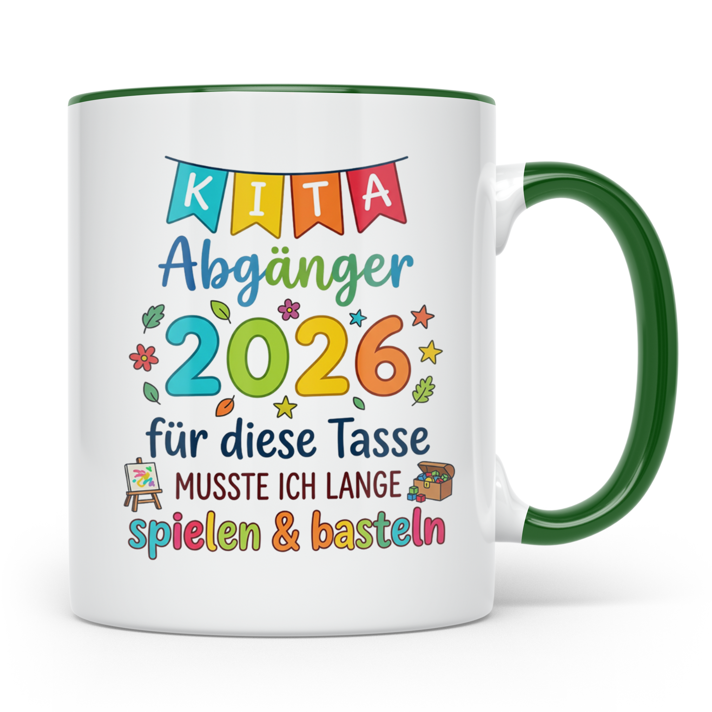 Kita Abgänger 2026 Tasse, Geschenk Abschied Kindergarten, Vo – Grün [farbe:grün]