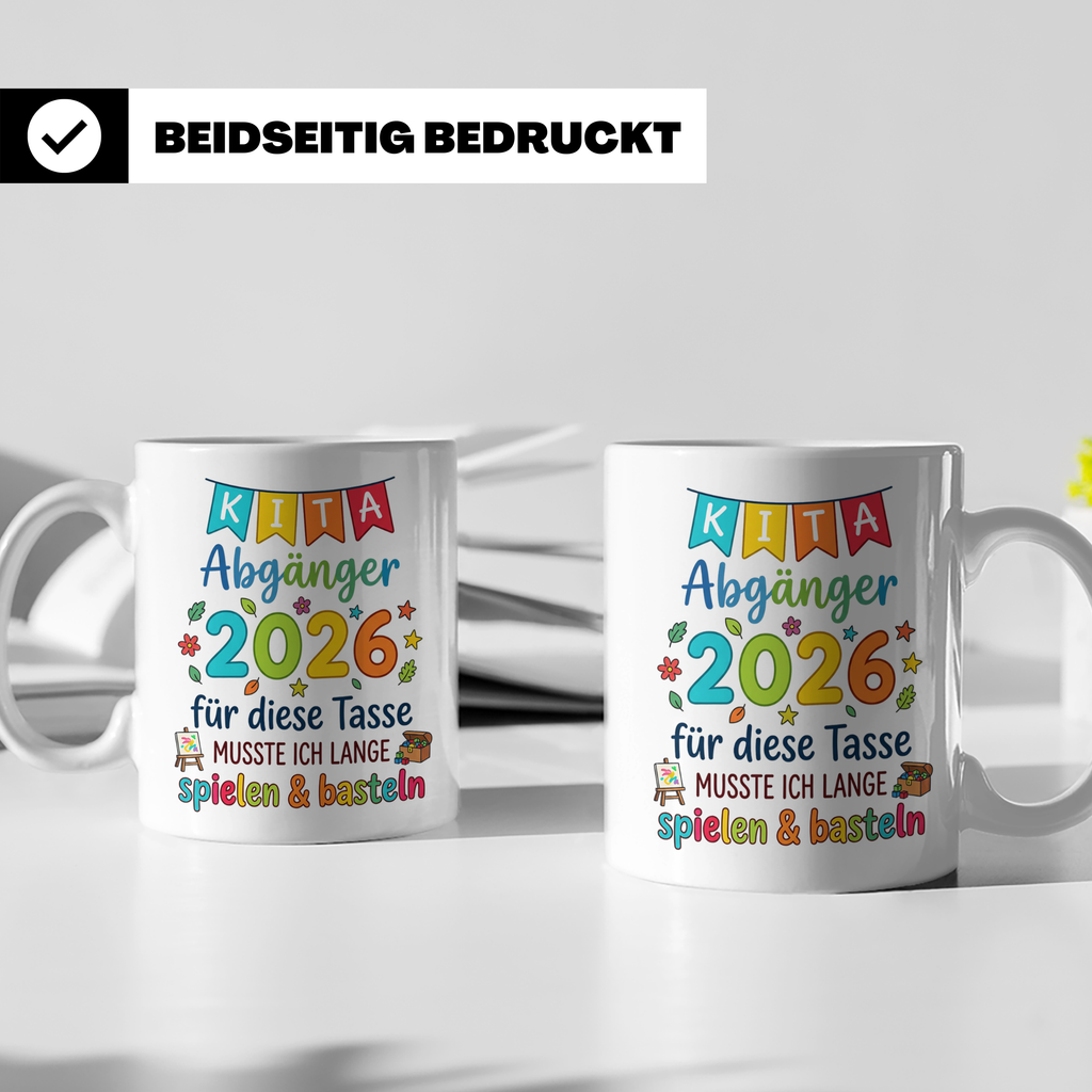 Kita Abgänger 2026 Tasse, Geschenk Abschied Kindergarten, Vo – Weiß [farbe:weiß]