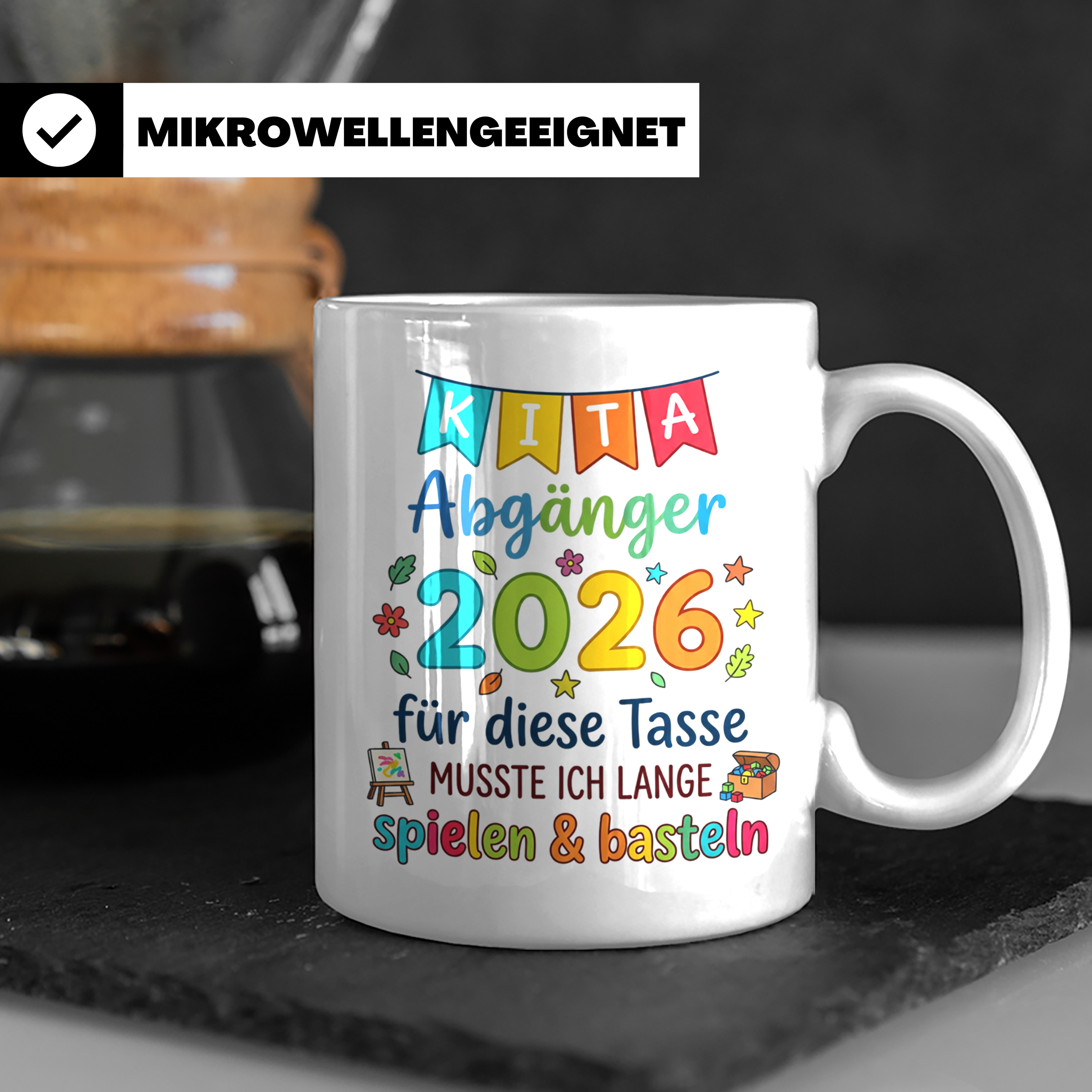 Kita Abgänger 2026 Tasse, Geschenk Abschied Kindergarten, Vo – Weiß [farbe:weiß]