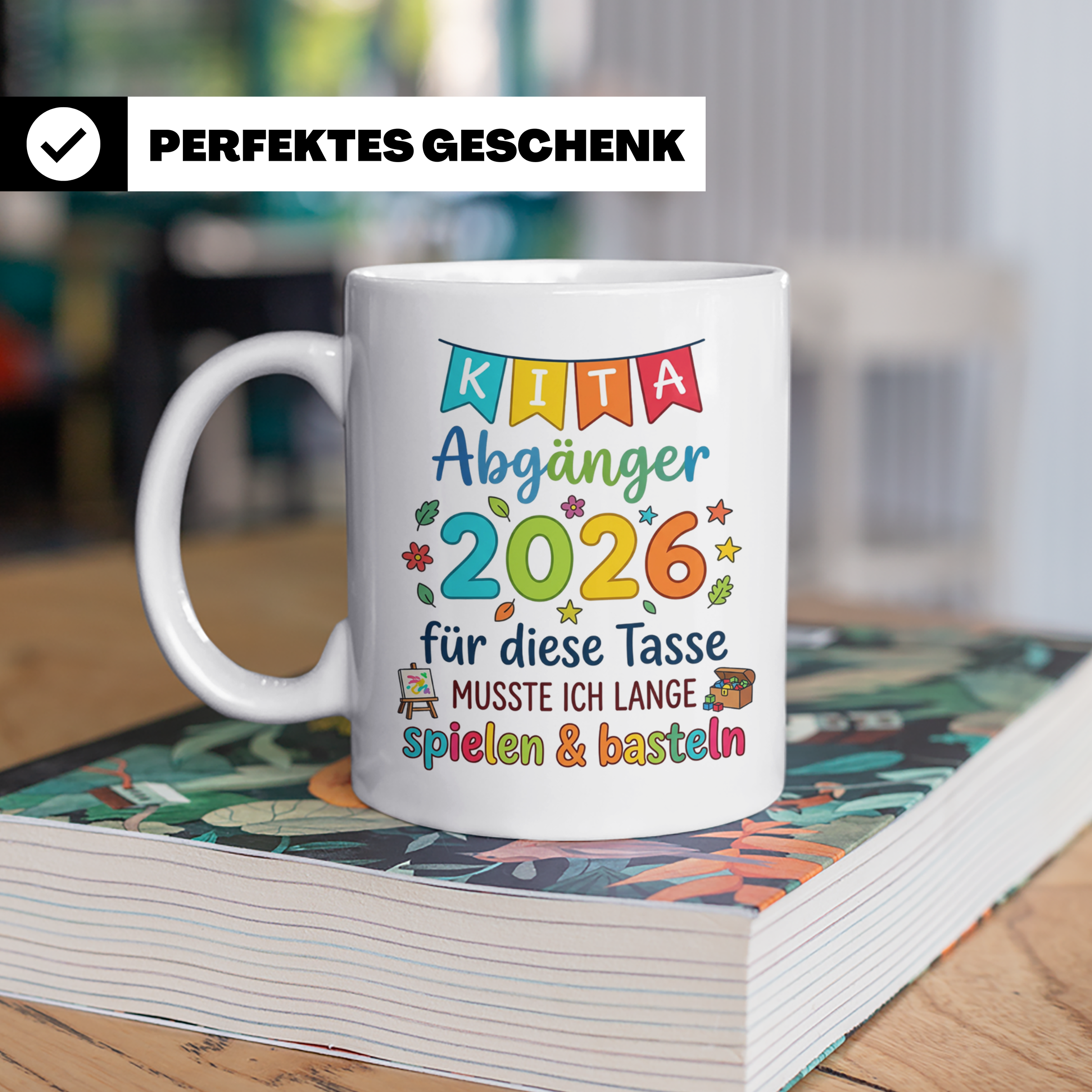 Kita Abgänger 2026 Tasse, Geschenk Abschied Kindergarten, Vo – Weiß [farbe:weiß]
