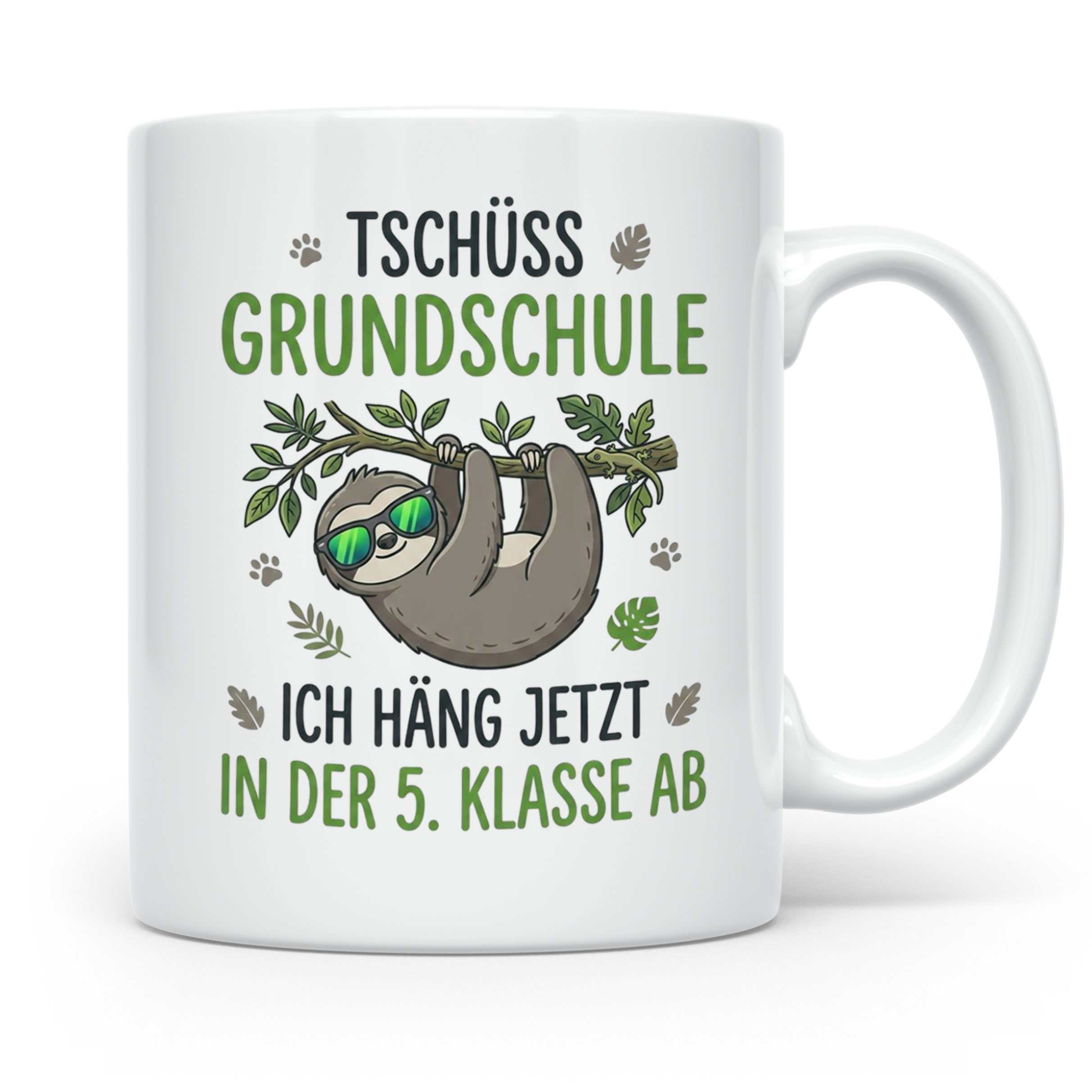 Abschied Grundschule Tasse mit Faultier Spruch | Geschenk fü – Weiß [farbe:weiß]