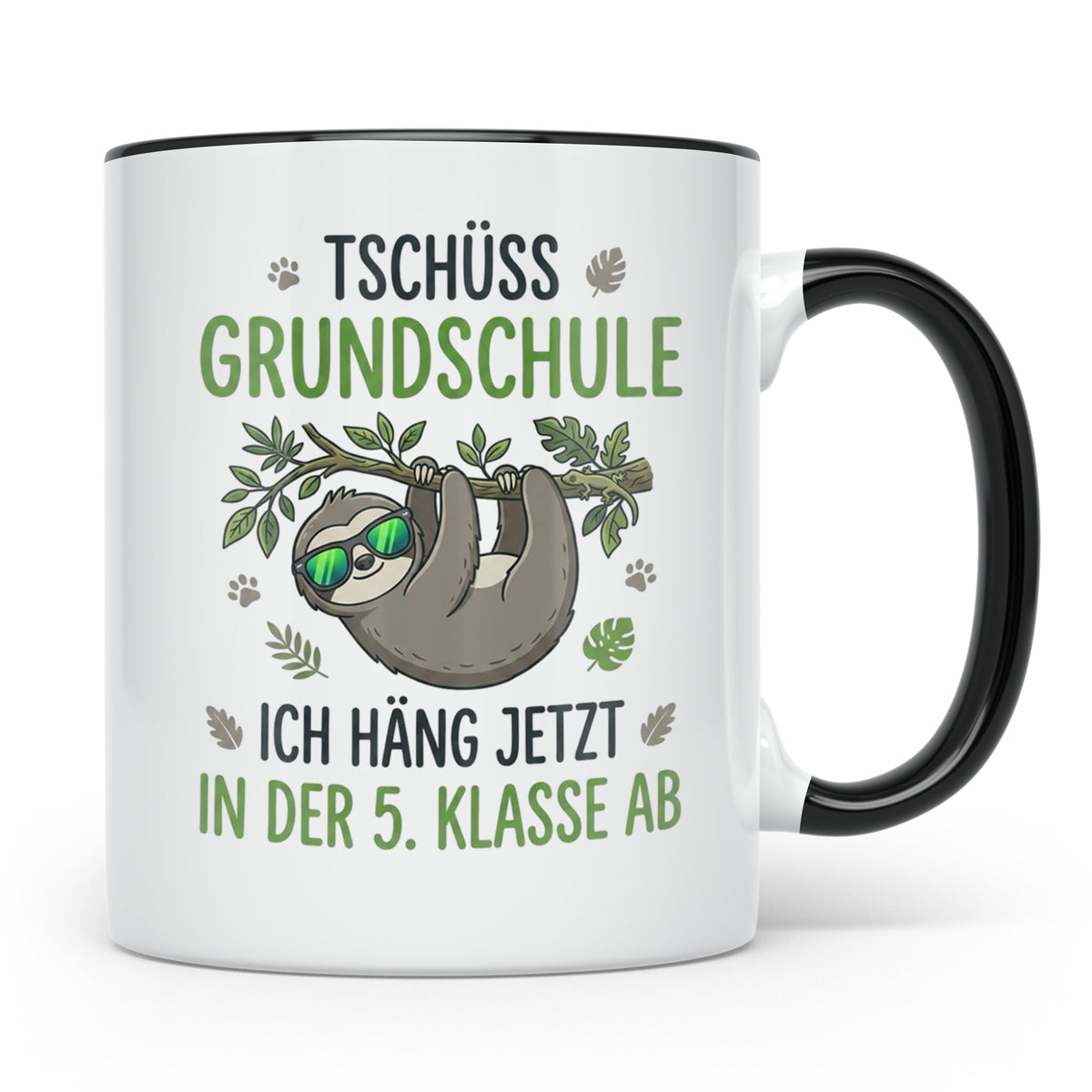 Abschied Grundschule Tasse mit Faultier Spruch | Geschenk fü – Schwarz [farbe:schwarz]