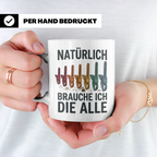 Holzfäller Tasse mit Kettensägen Spruch Natürlich brauche ic – Weiß [farbe:weiß]