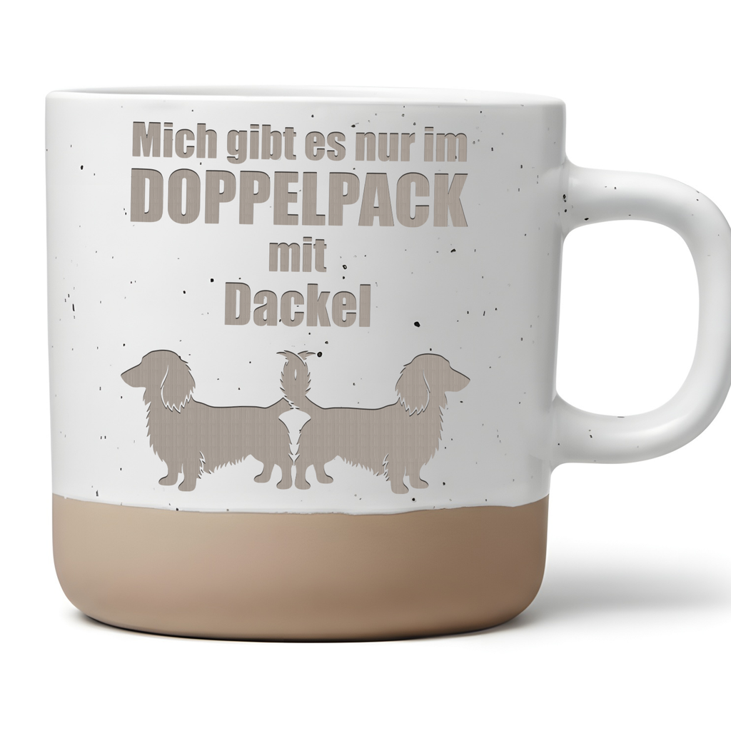Tasse Mich gibt es nur im Doppelpack mit Dackel Geschenk Dackelbesitze – Bild 1