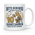 10 Jahre Dienstjubiläum Tasse Faultier Spruch für Kollegen l – Weiß [farbe:weiß]