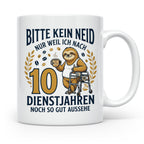 10 Jahre Dienstjubiläum Tasse Faultier Spruch für Kollegen l – Weiß [farbe:weiß]