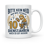 10 Jahre Dienstjubiläum Tasse Faultier Spruch für Kollegen l – Weiß [farbe:weiß]