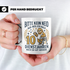 10 Jahre Dienstjubiläum Tasse Faultier Spruch für Kollegen l – Weiß [farbe:weiß]