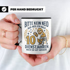 10 Jahre Dienstjubiläum Tasse Faultier Spruch für Kollegen l – Schwarz [farbe:schwarz]