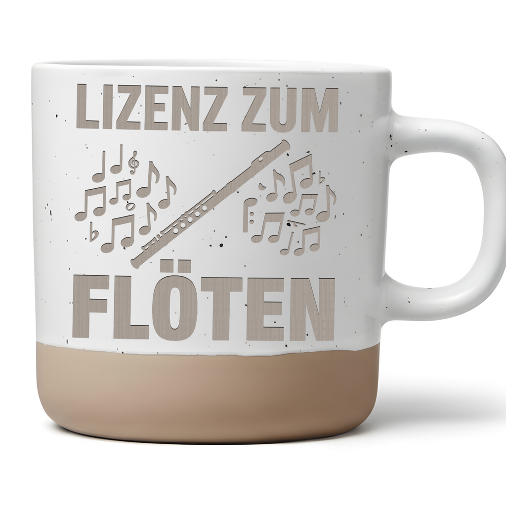Tasse Lizenz zum Flöten Geschenk Flötist Becher Kaffeetasse Querflöte  – Bild 1