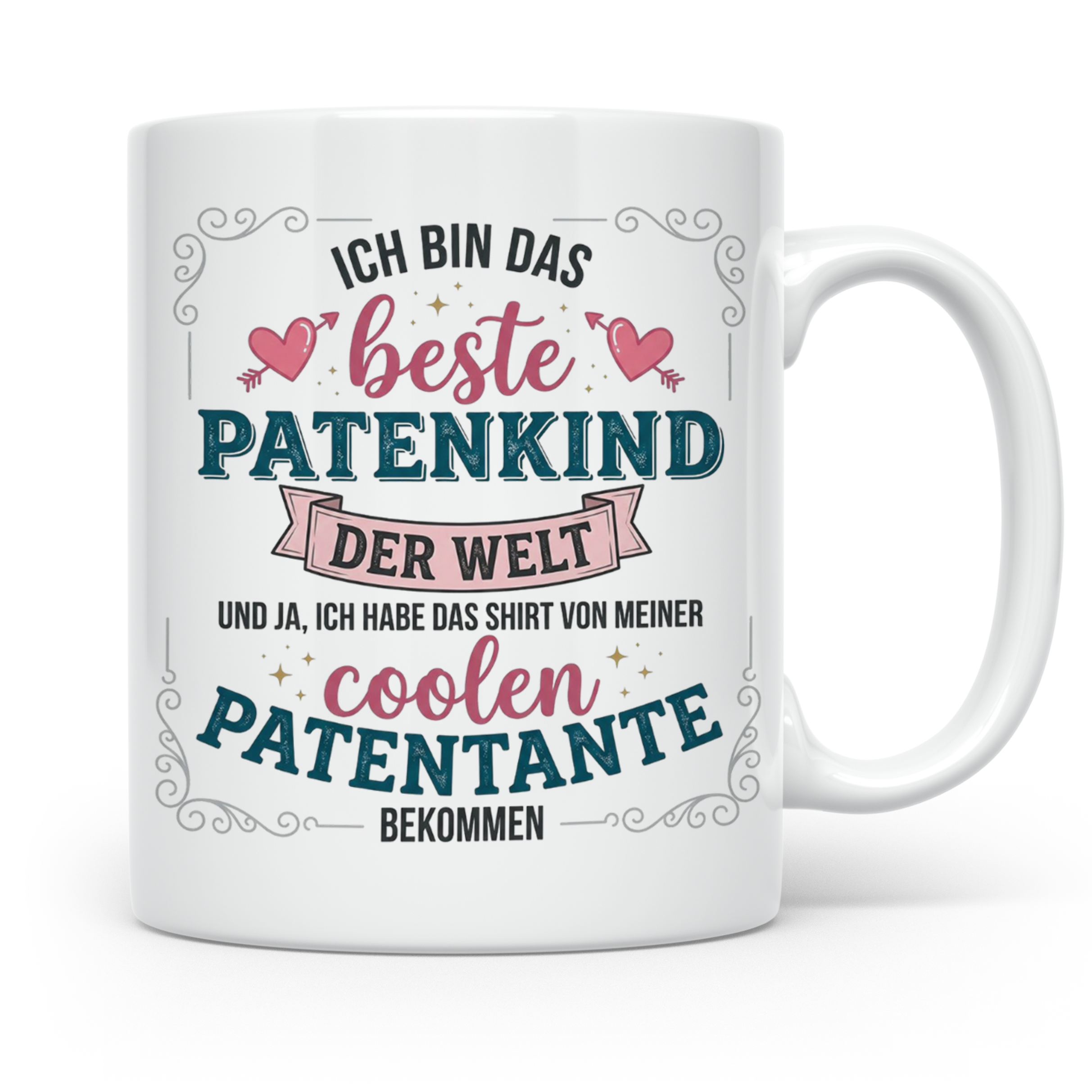 Patenkind Tasse von cooler Patentante, Bestes Patenkind der  – Weiß [farbe:weiß]