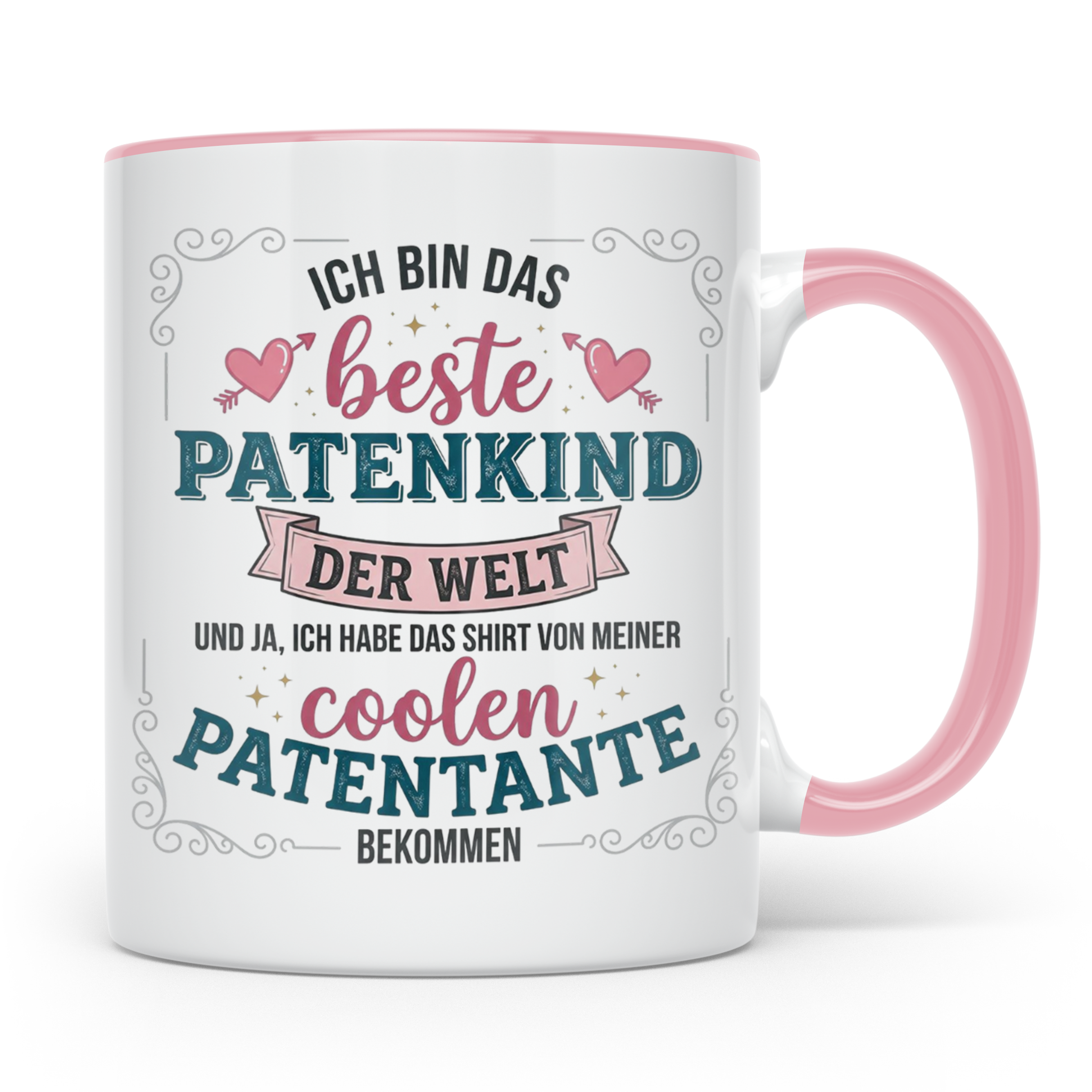 Patenkind Tasse von cooler Patentante, Bestes Patenkind der  – Rosa [farbe:rosa]