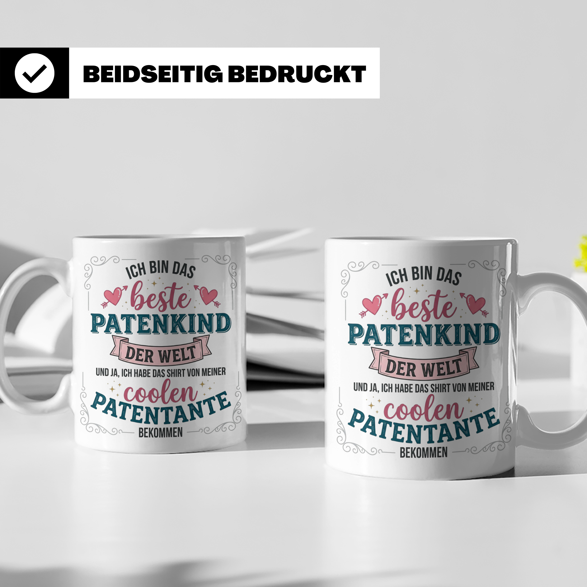 Patenkind Tasse von cooler Patentante, Bestes Patenkind der  – Weiß [farbe:weiß]