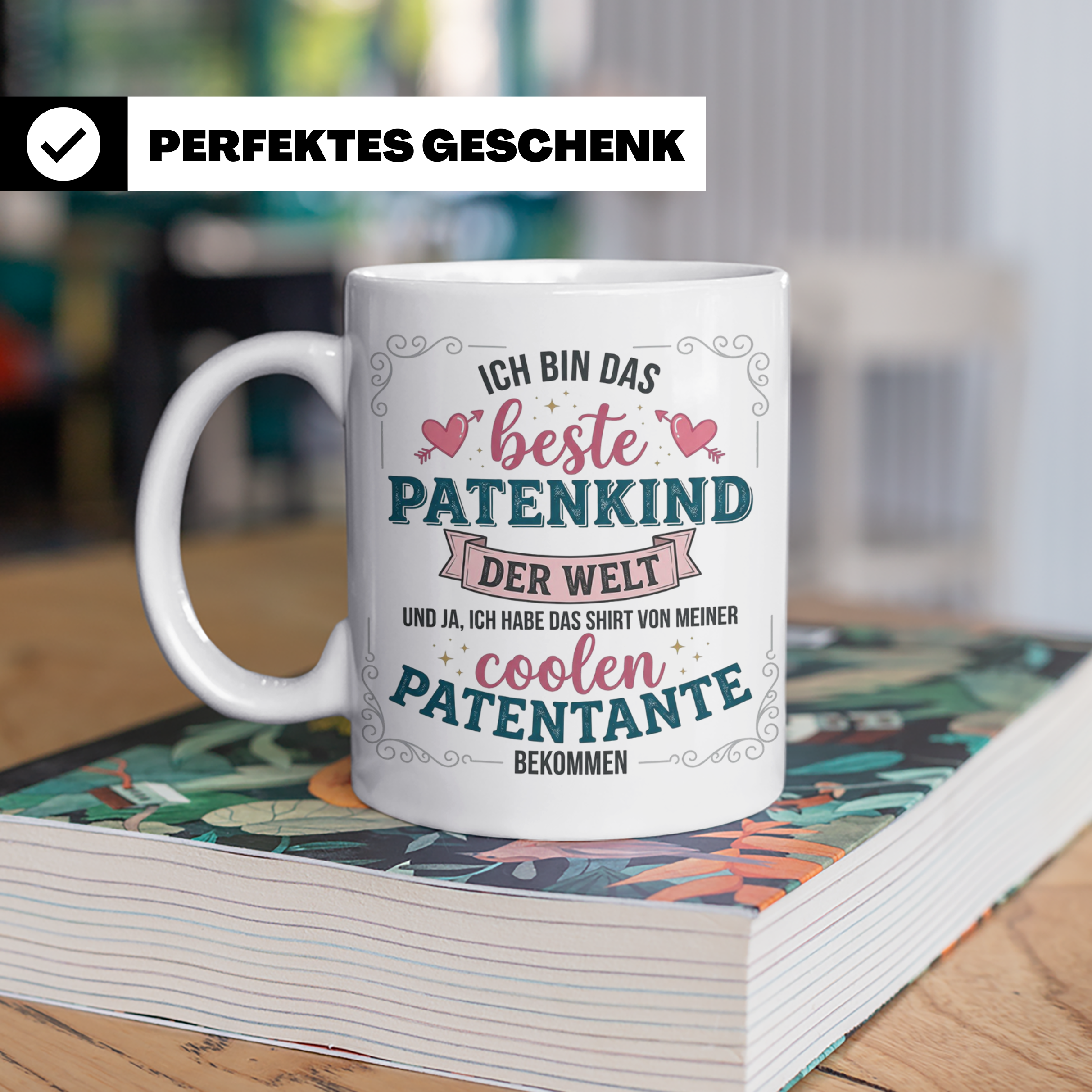 Patenkind Tasse von cooler Patentante, Bestes Patenkind der  – Weiß [farbe:weiß]