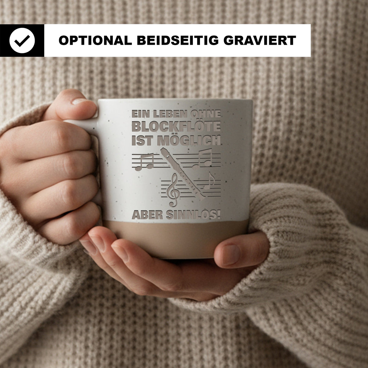 Tasse Ein Leben ohne Blockflöte ist sinnlos Geschenk Flötist Becher Ka – Bild 2