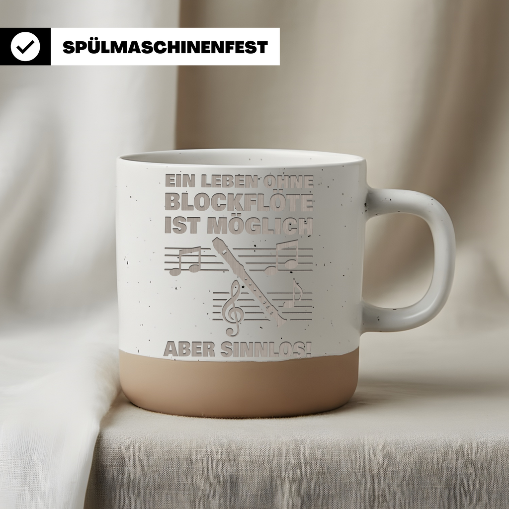 Tasse Ein Leben ohne Blockflöte ist sinnlos Geschenk Flötist Becher Ka – Bild 3