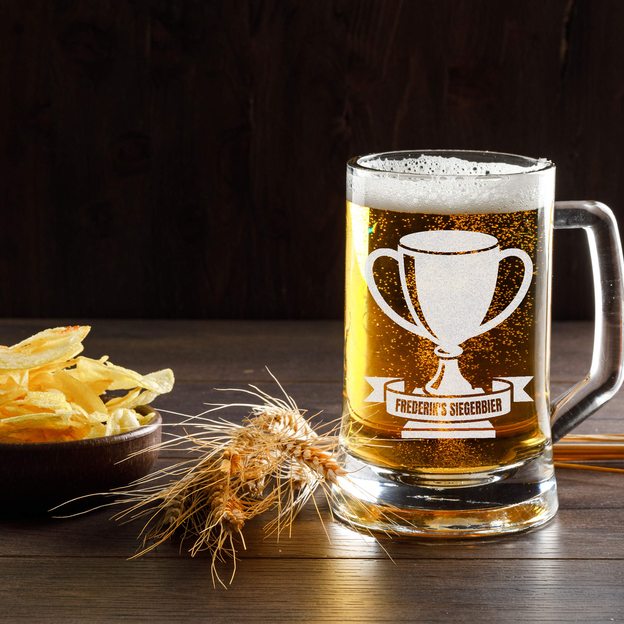 Personalisierter Bierkrug Pokal Siegerbier Geschenk Männer Spaß Bier Humor Personalisiert
