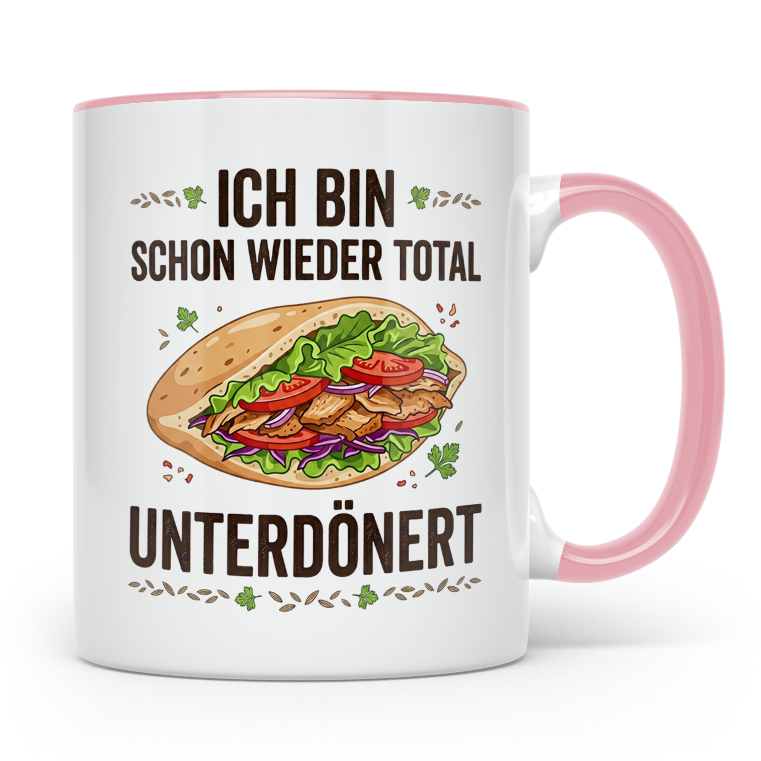 Döner Tasse Unterdönert lustiger Spruch Kebab | Geschenk für – Rosa [farbe:rosa]