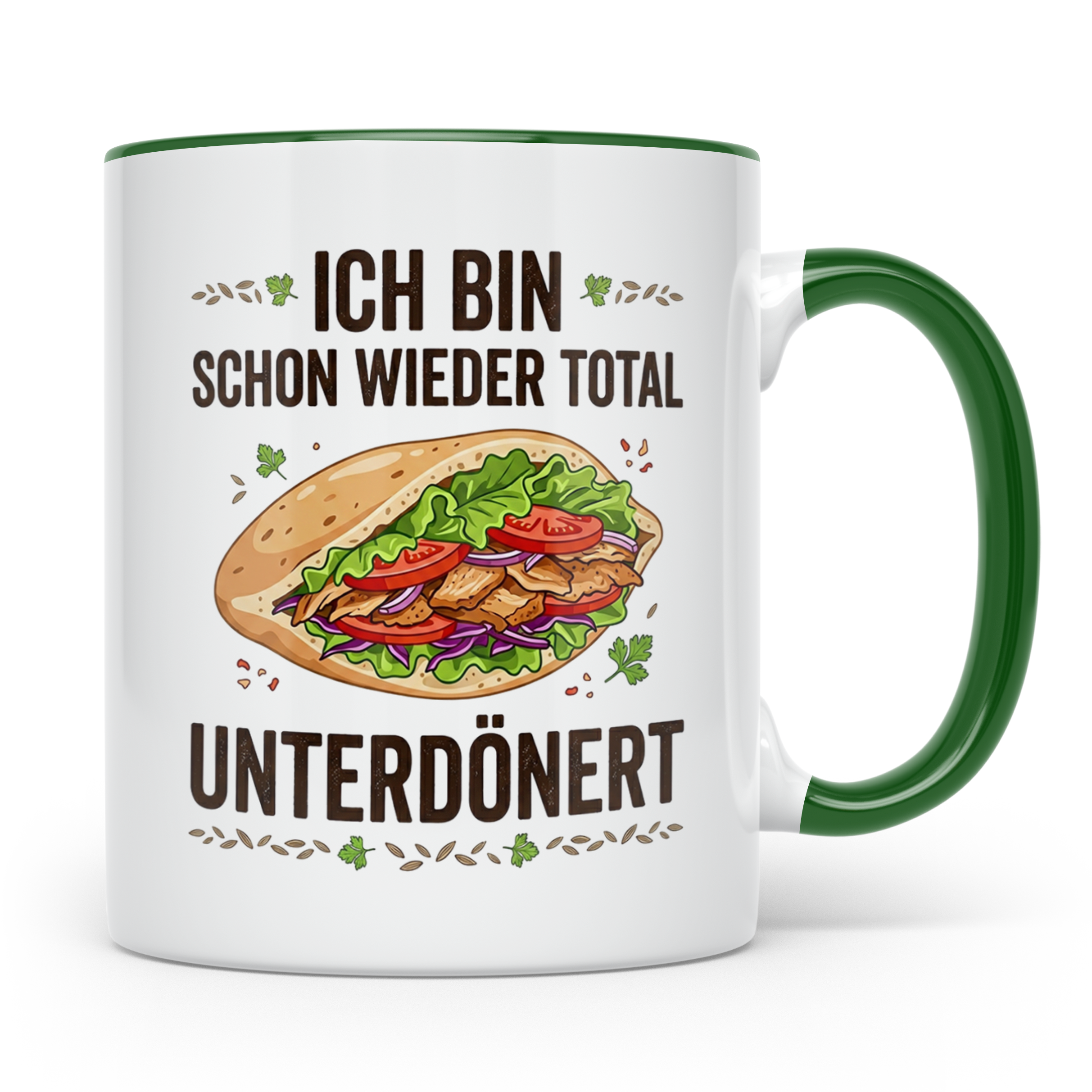 Döner Tasse Unterdönert lustiger Spruch Kebab | Geschenk für – Grün [farbe:grün]
