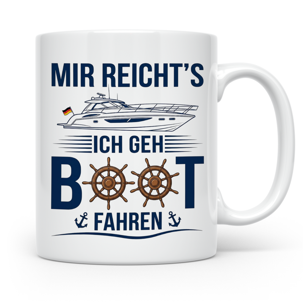 Boot fahren Tasse Mir reicht's, Geschenk Bootsbesitzer Skipp – Weiß [farbe:weiß]