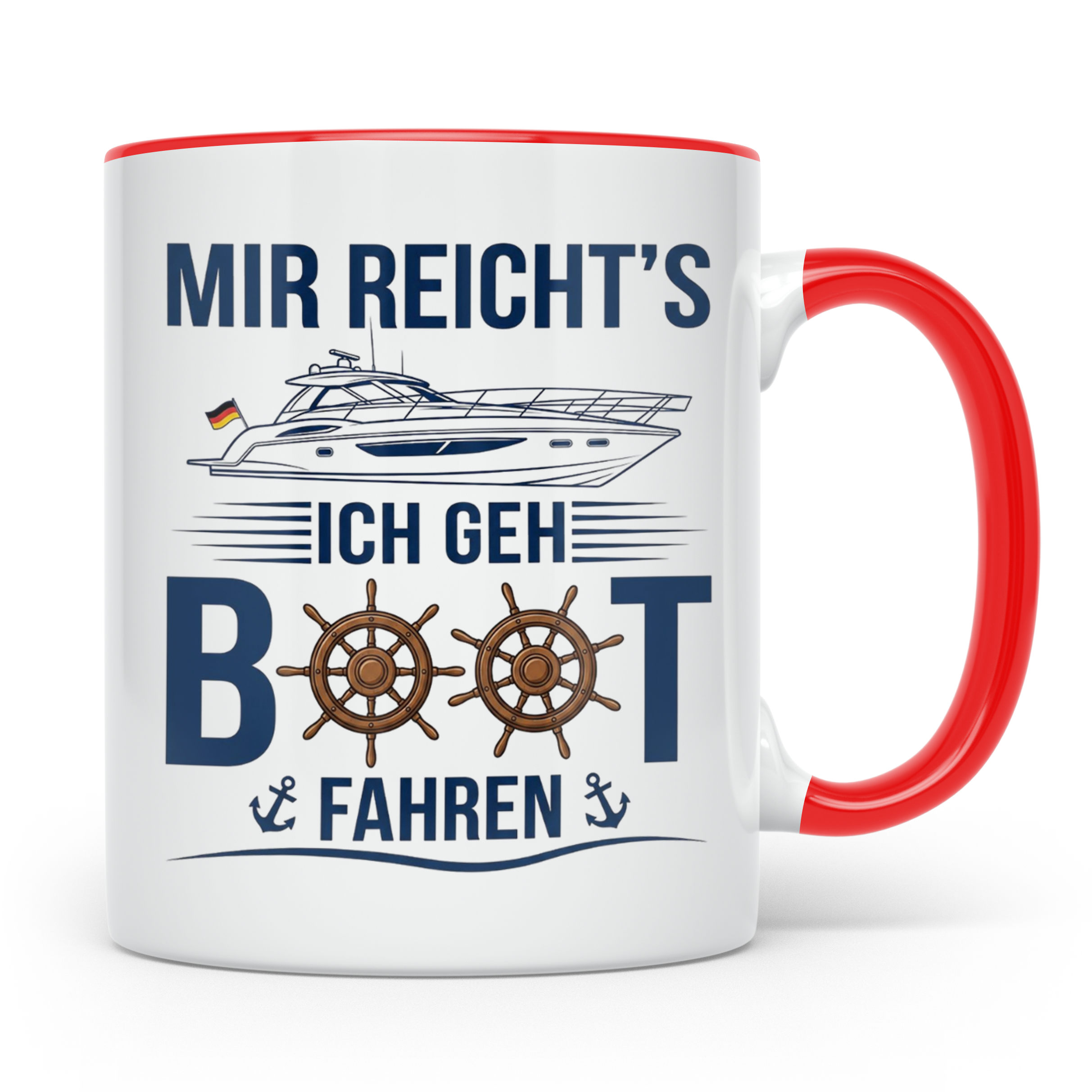 Boot fahren Tasse Mir reicht's, Geschenk Bootsbesitzer Skipp – Rot [farbe:rot]