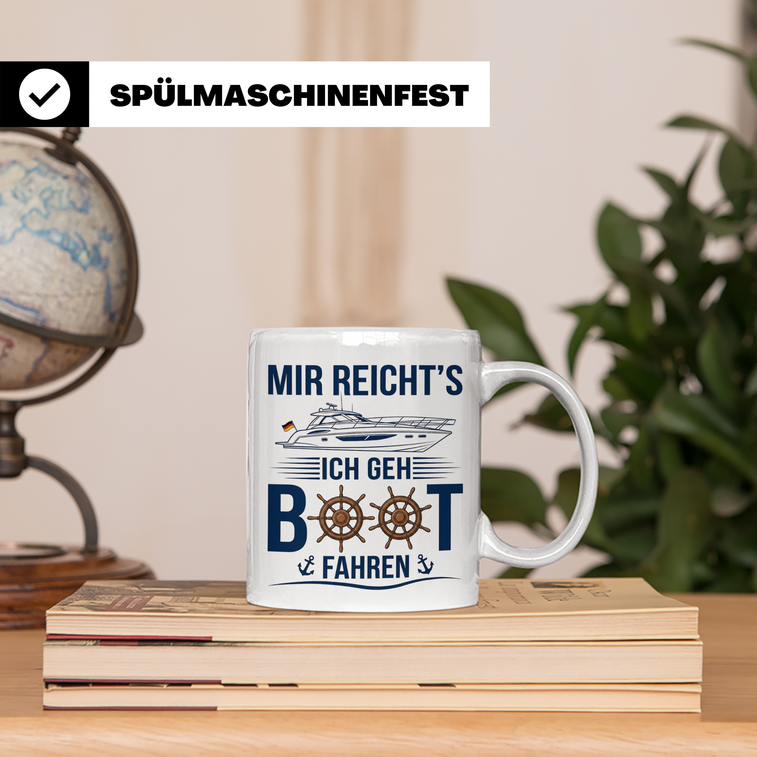 Boot fahren Tasse Mir reicht's, Geschenk Bootsbesitzer Skipp – Weiß [farbe:weiß]