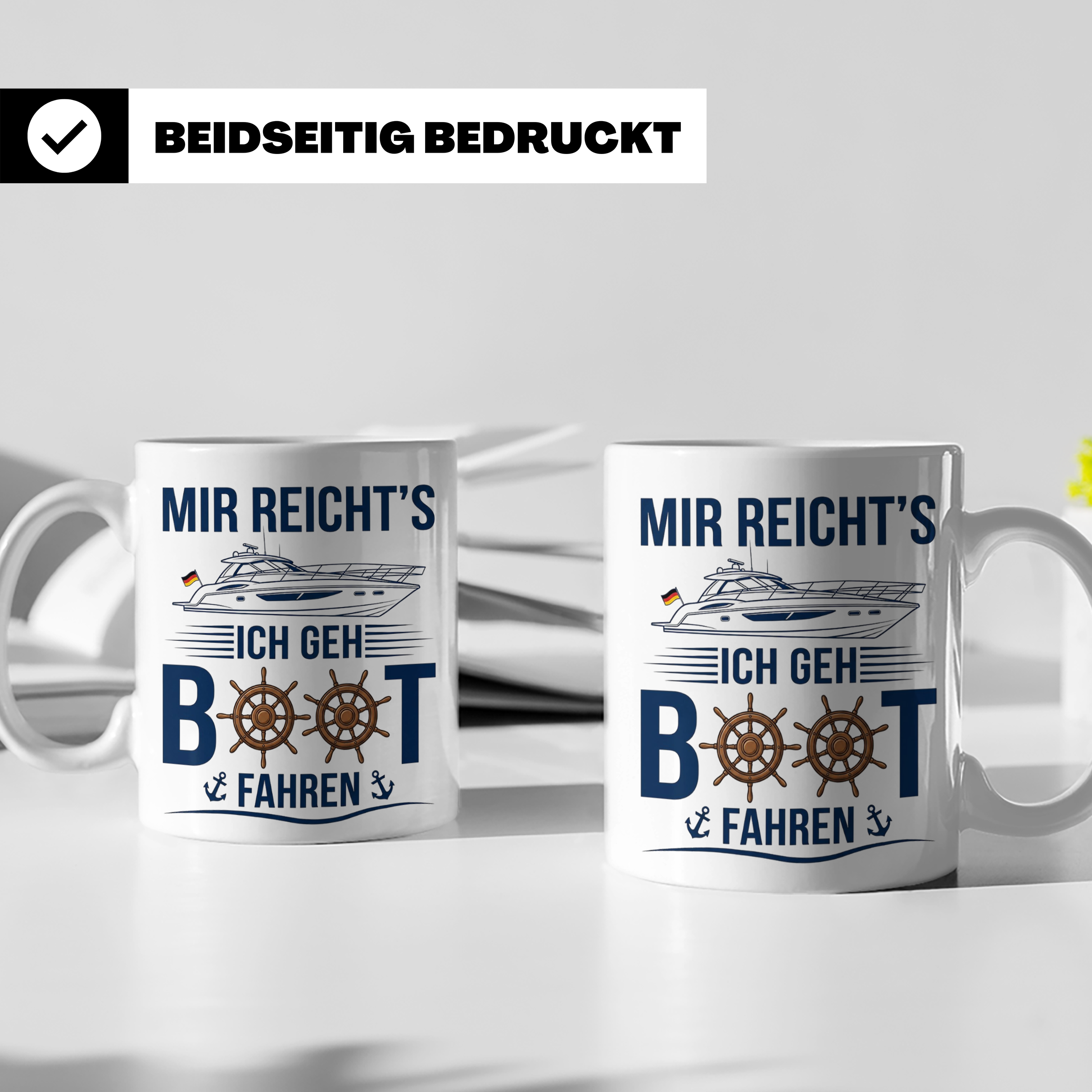 Boot fahren Tasse Mir reicht's, Geschenk Bootsbesitzer Skipp – Weiß [farbe:weiß]