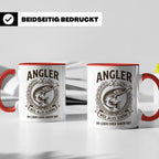 Angler Tasse mit Hecht Spruch Weil alles Schöne einen Haken  – Rot [farbe:rot]